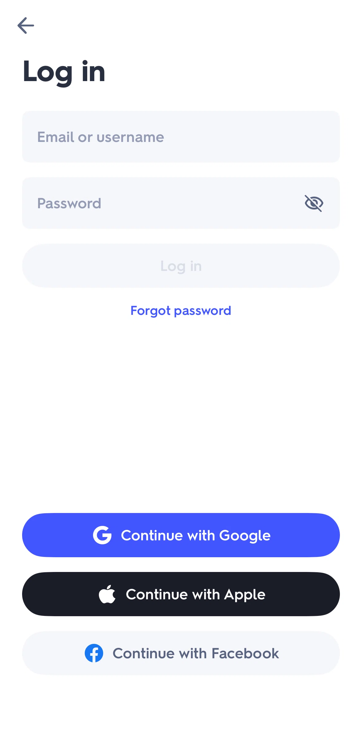 Quizlet Screen screen in the Reset password flow