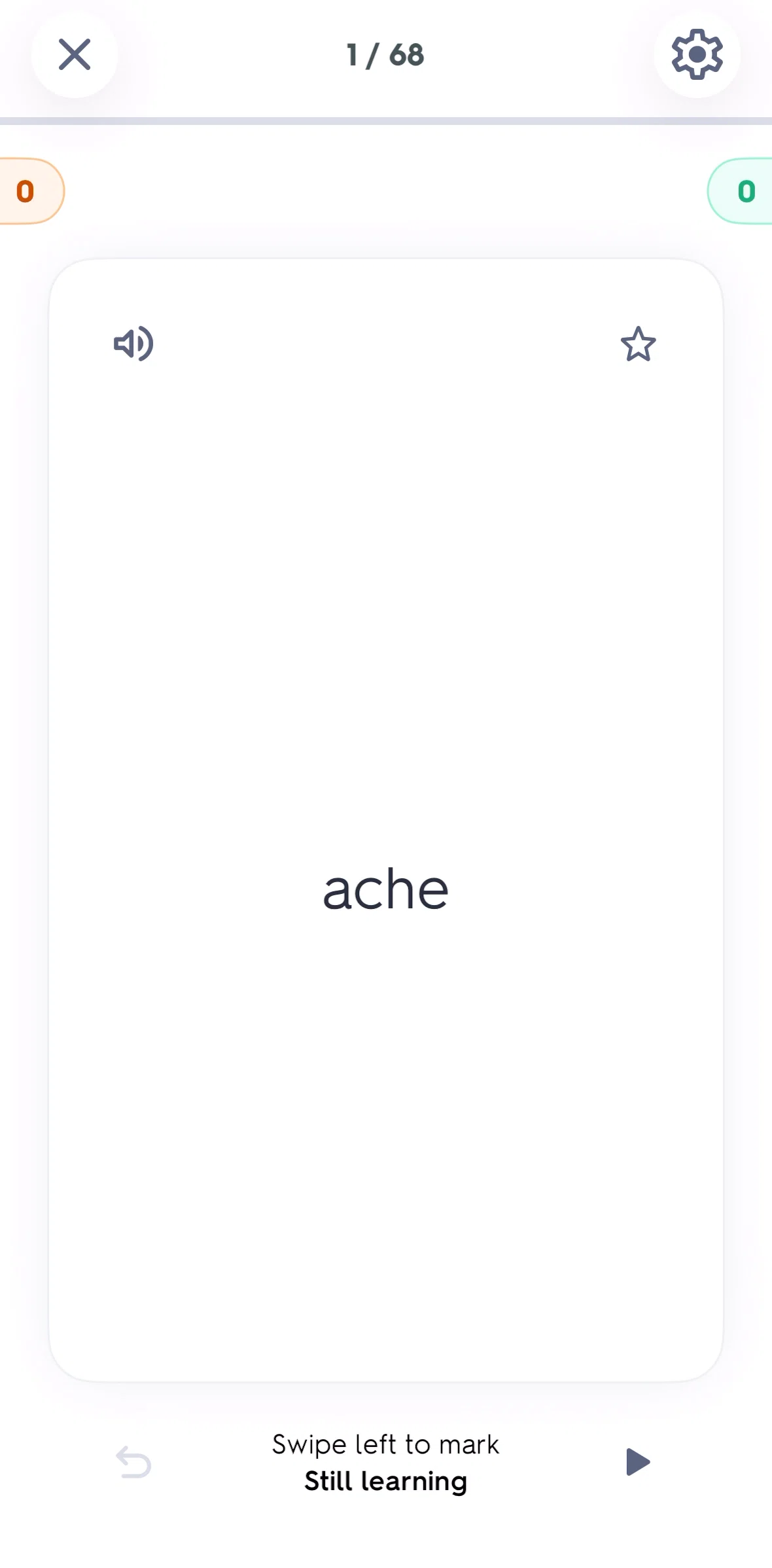 Quizlet Screen screen in the Turning on auto-play cards flow