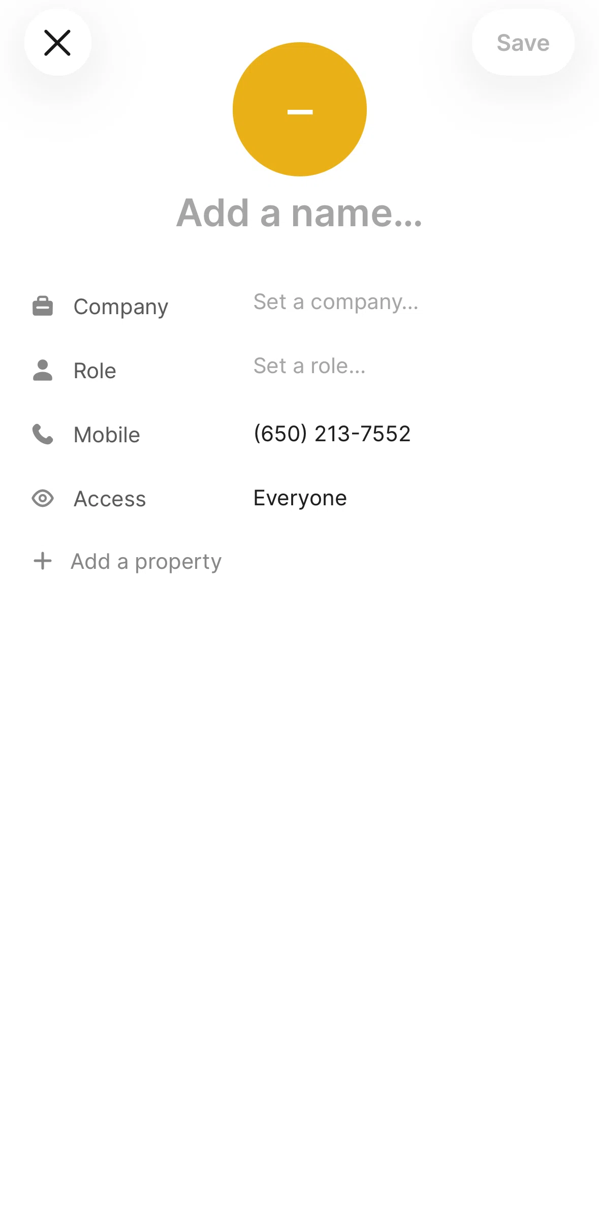 Quo Screen screen in the Adding a full name flow