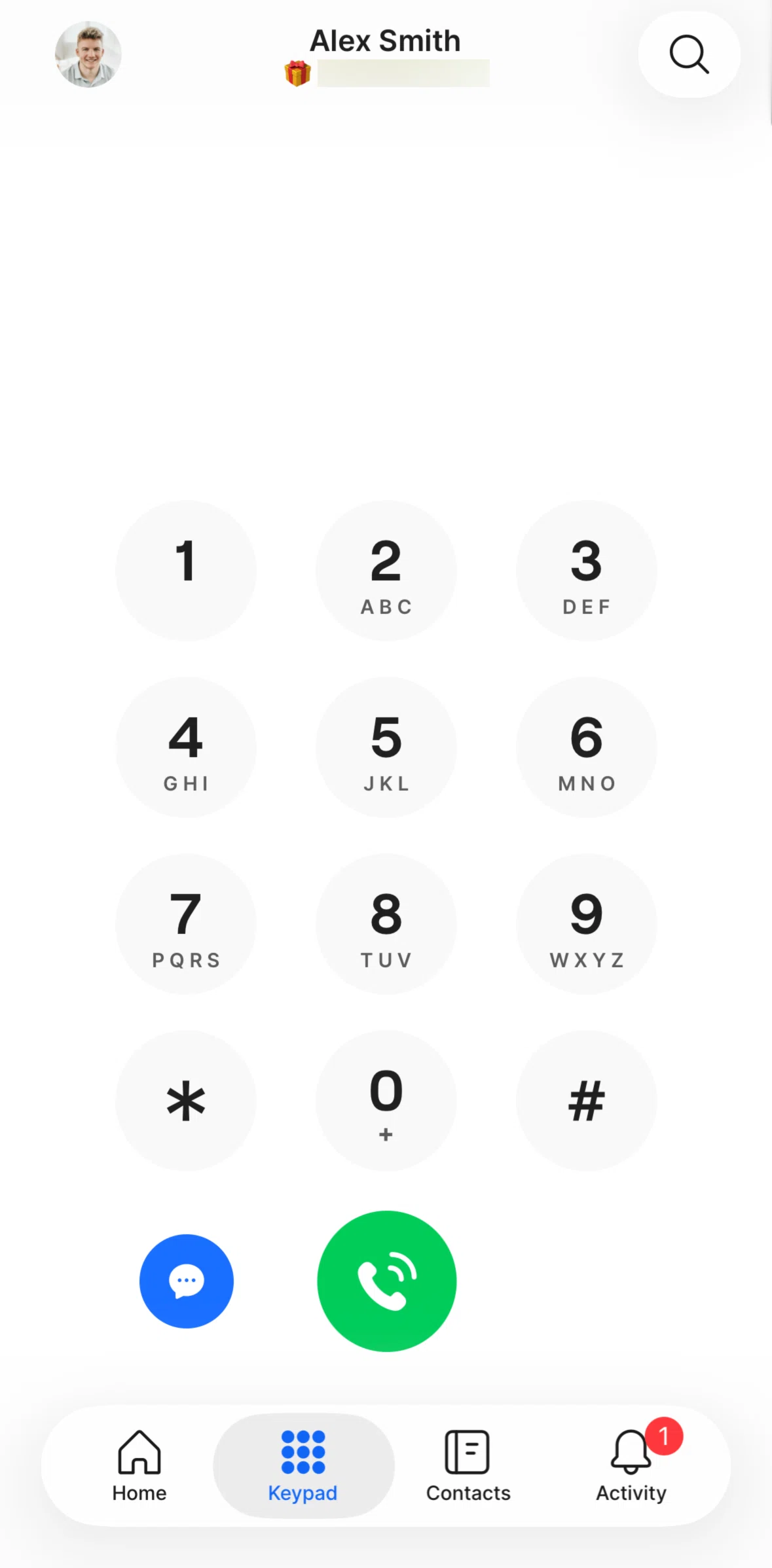 Quo Screen screen in the Making a voice call (keypad) flow