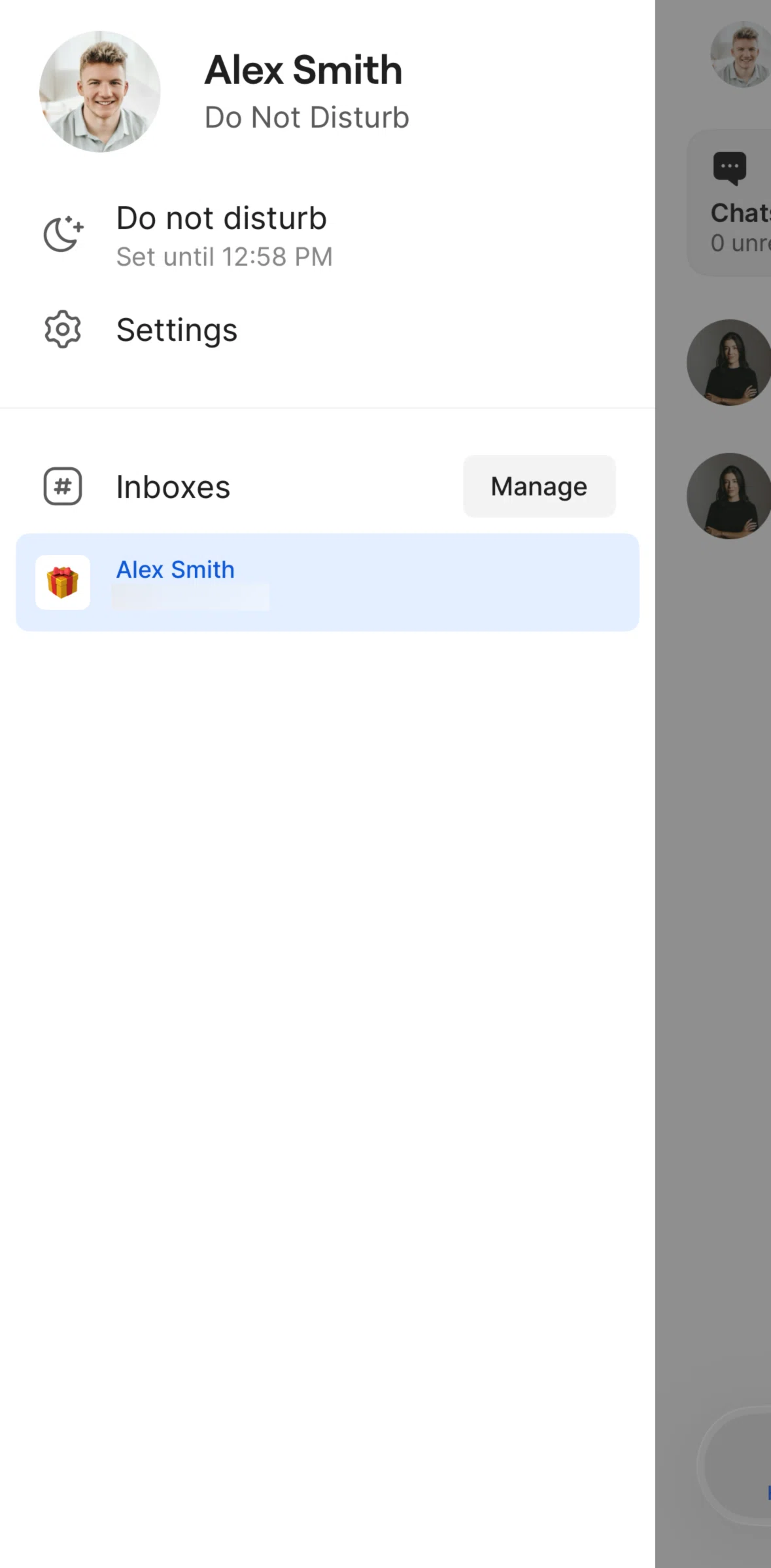 Quo Screen screen in the Turning off do not disturb flow