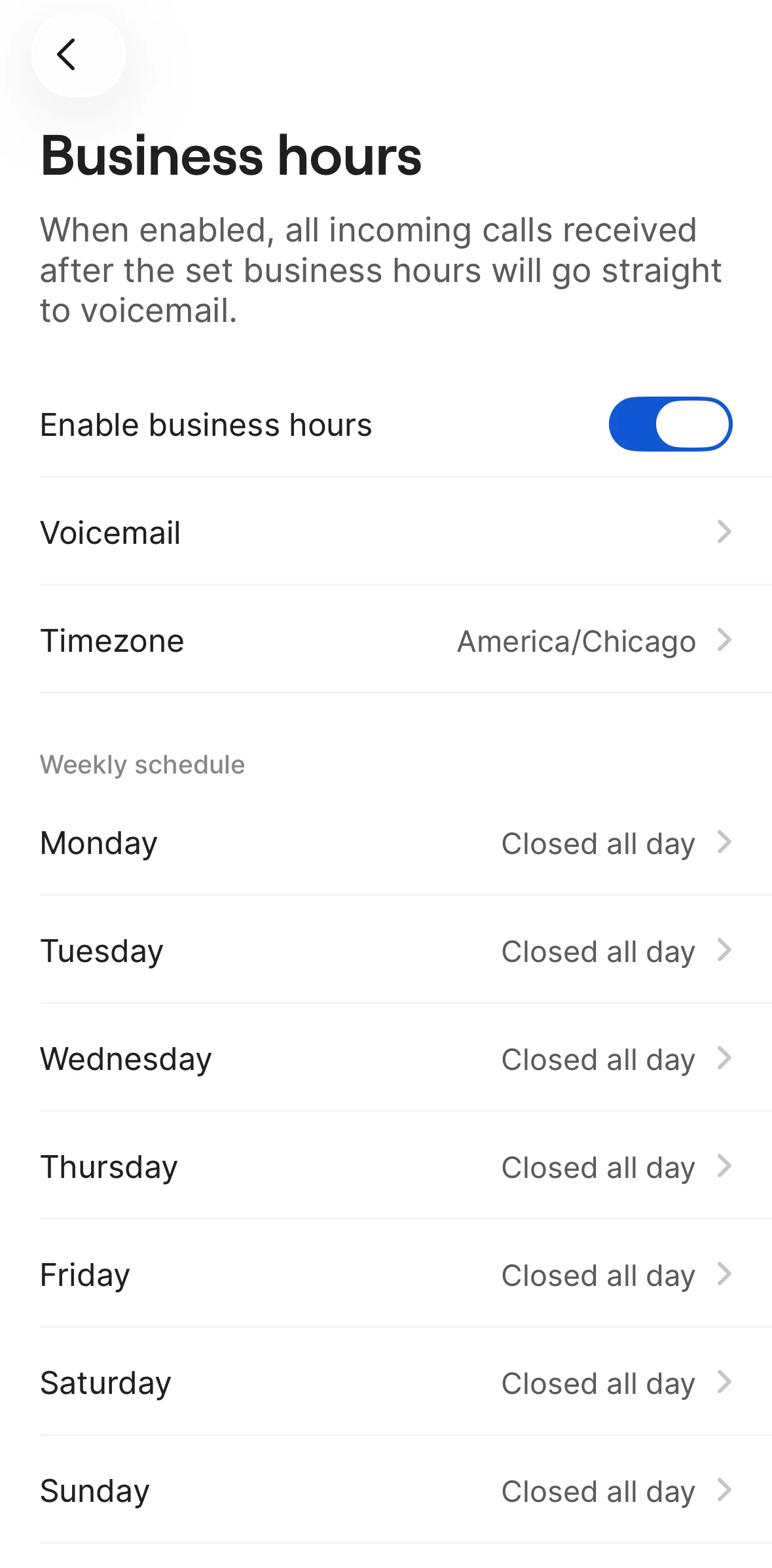Quo Screen screen in the Voicemail flow