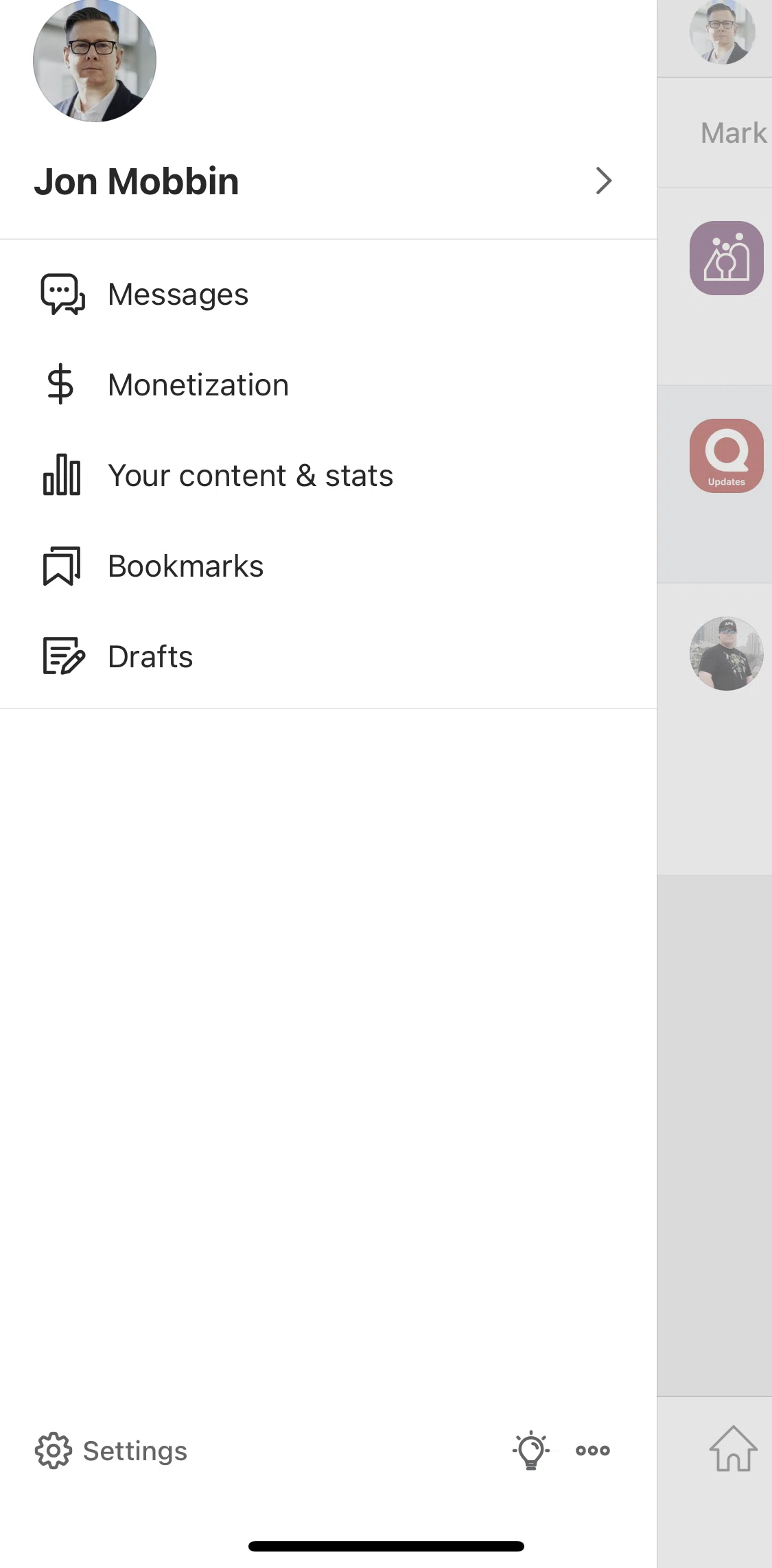 Quora Screen screen in the Content & stats flow