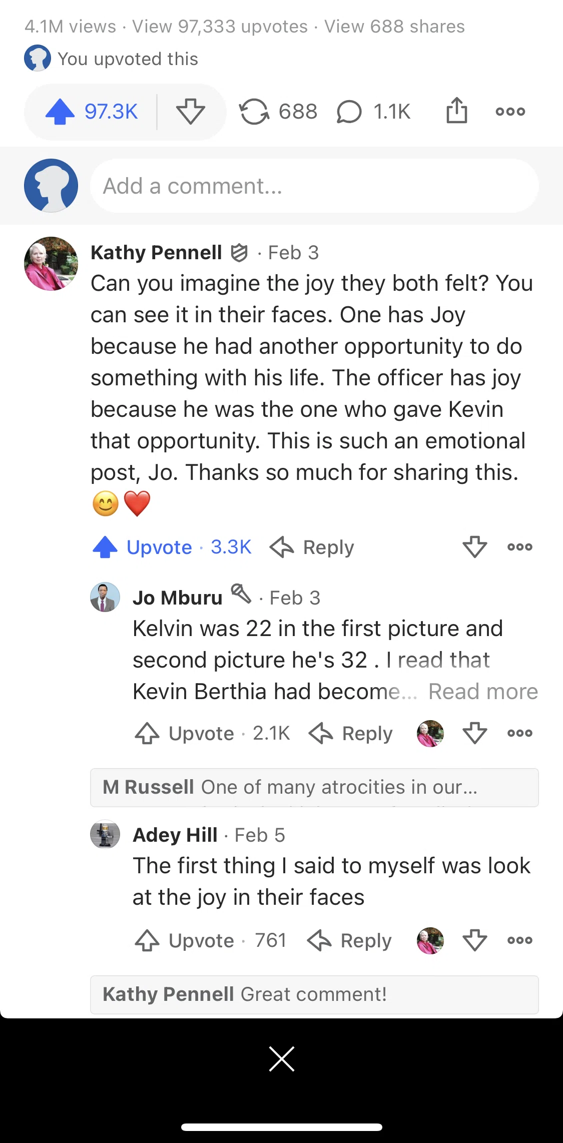 Quora Screen screen in the Reporting a comment flow