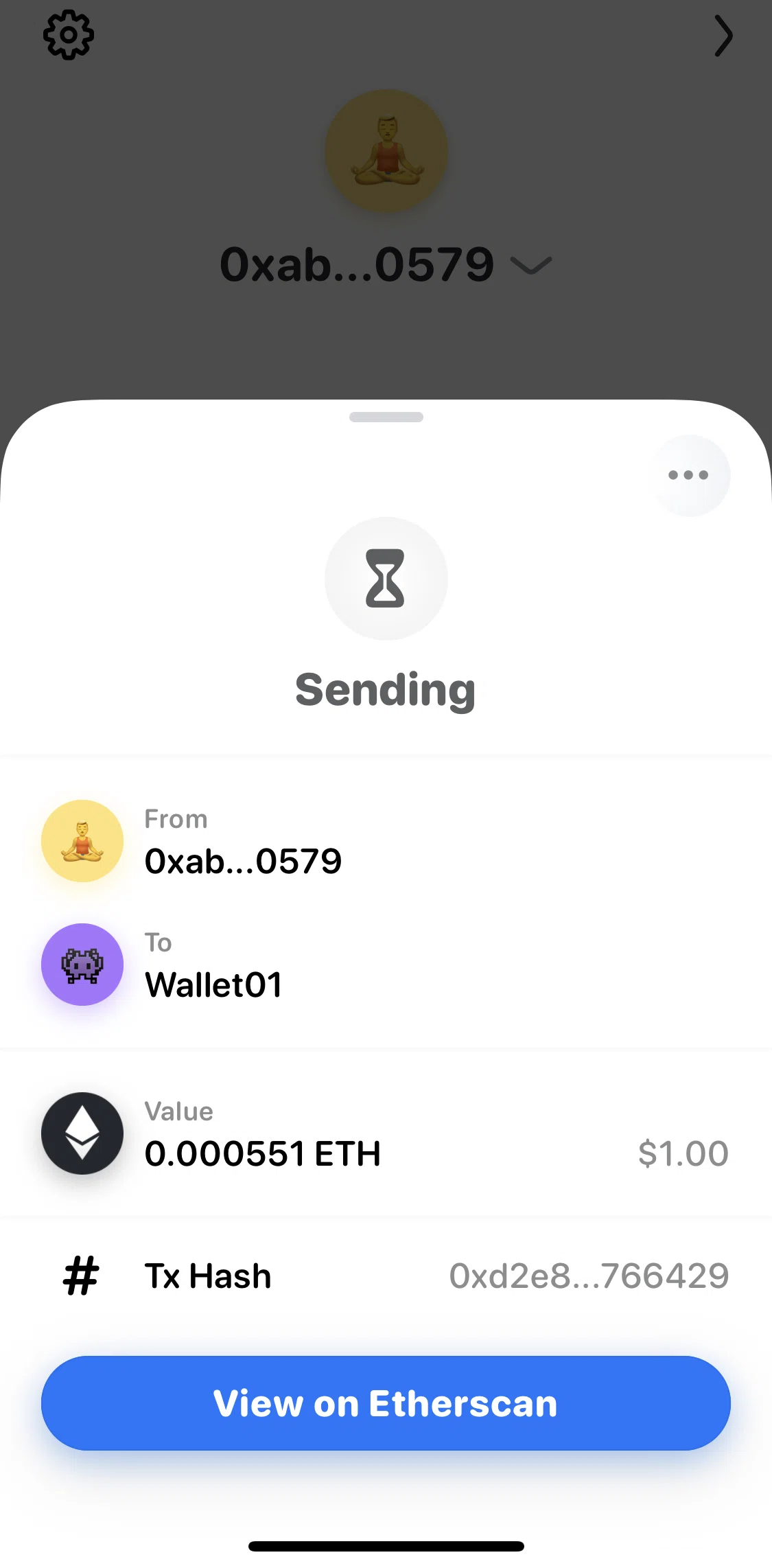 Rainbow Screen screen in the Cancelling a transaction flow