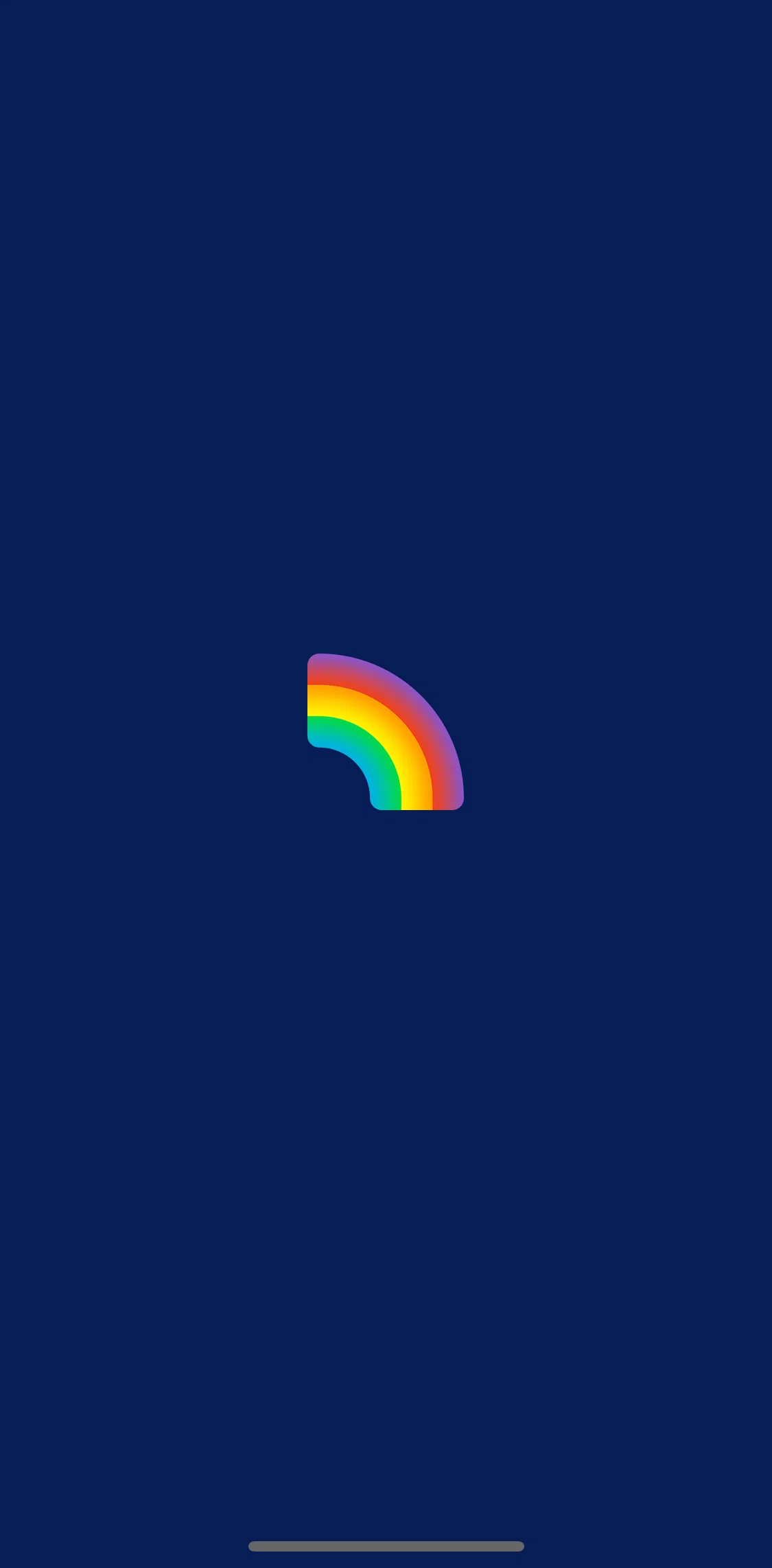 Rainbow Screen screen in the Onboarding flow