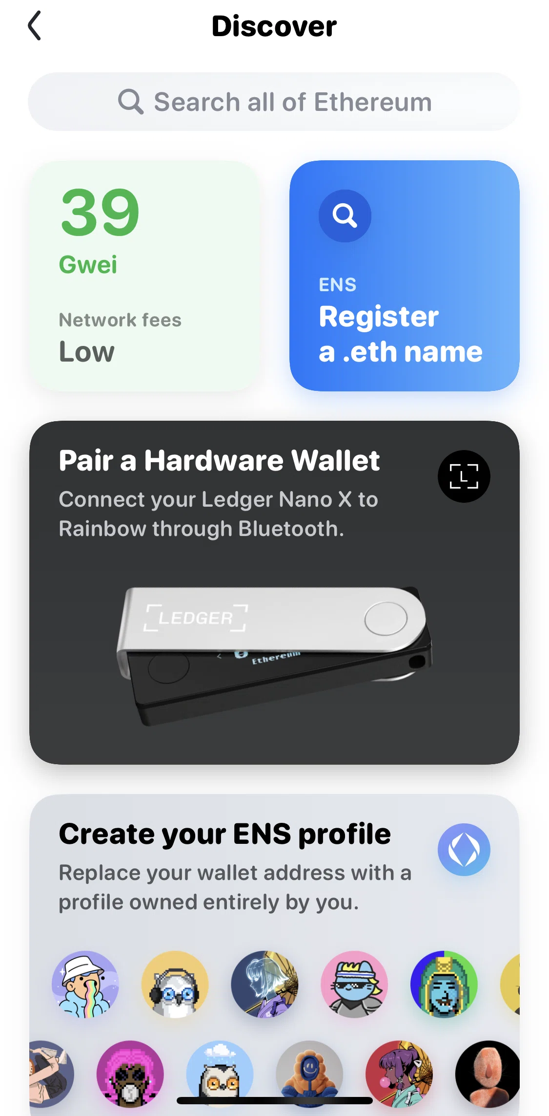 Rainbow Screen screen in the Pair a Hardware Wallet flow