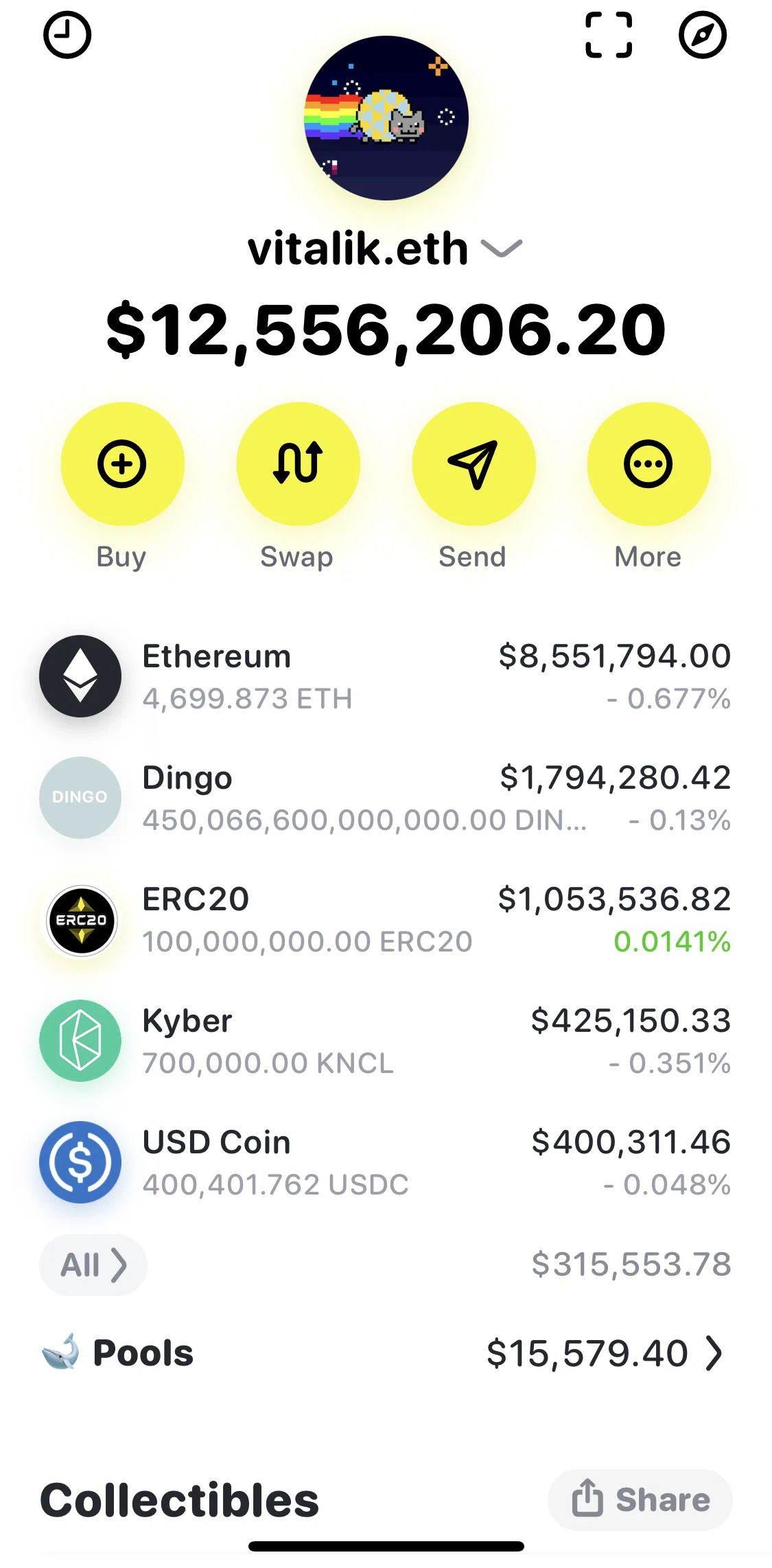 Rainbow Screen screen in the Removing a wallet flow