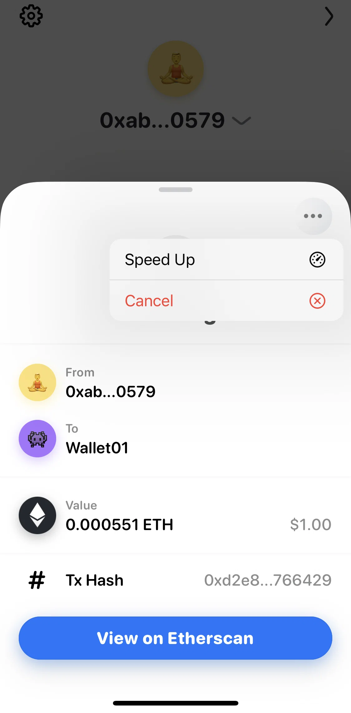 Rainbow Screen screen in the Speed up a transaction flow