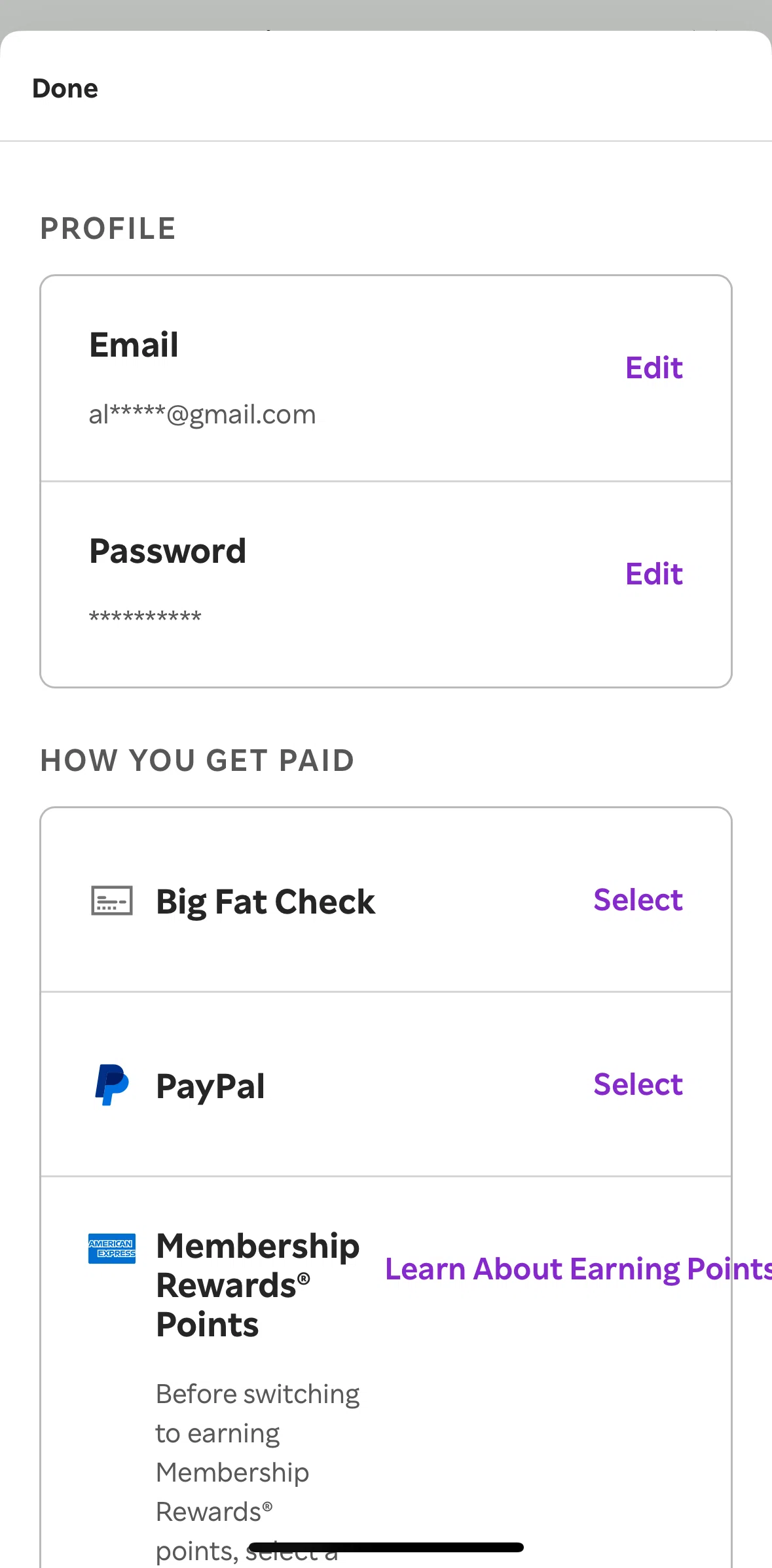Rakuten Screen screen in the Editing an email address flow