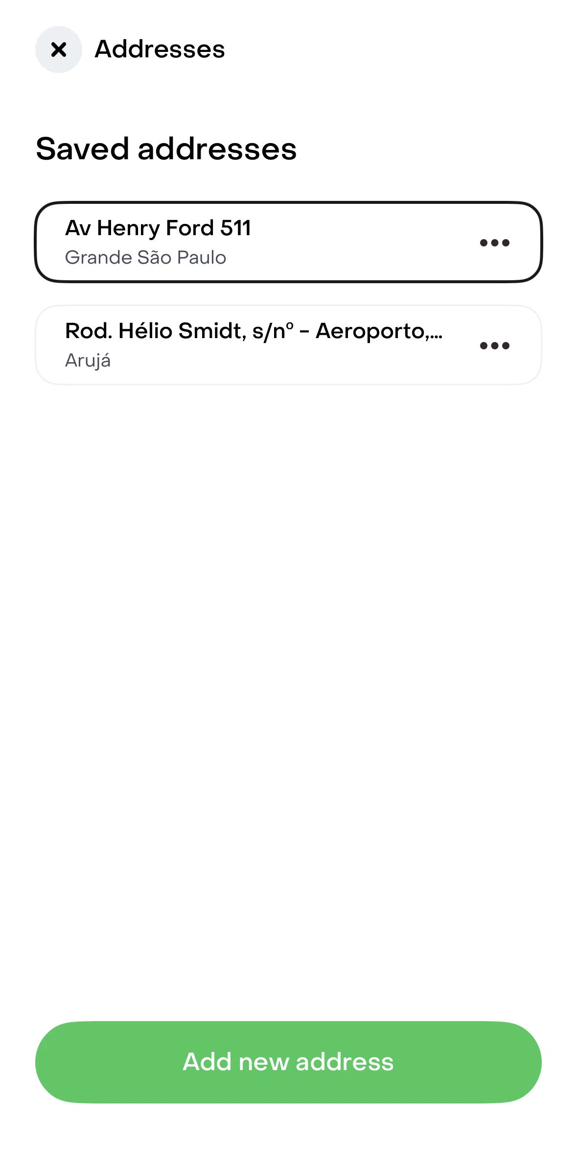 Rappi Screen screen in the Adding an address flow