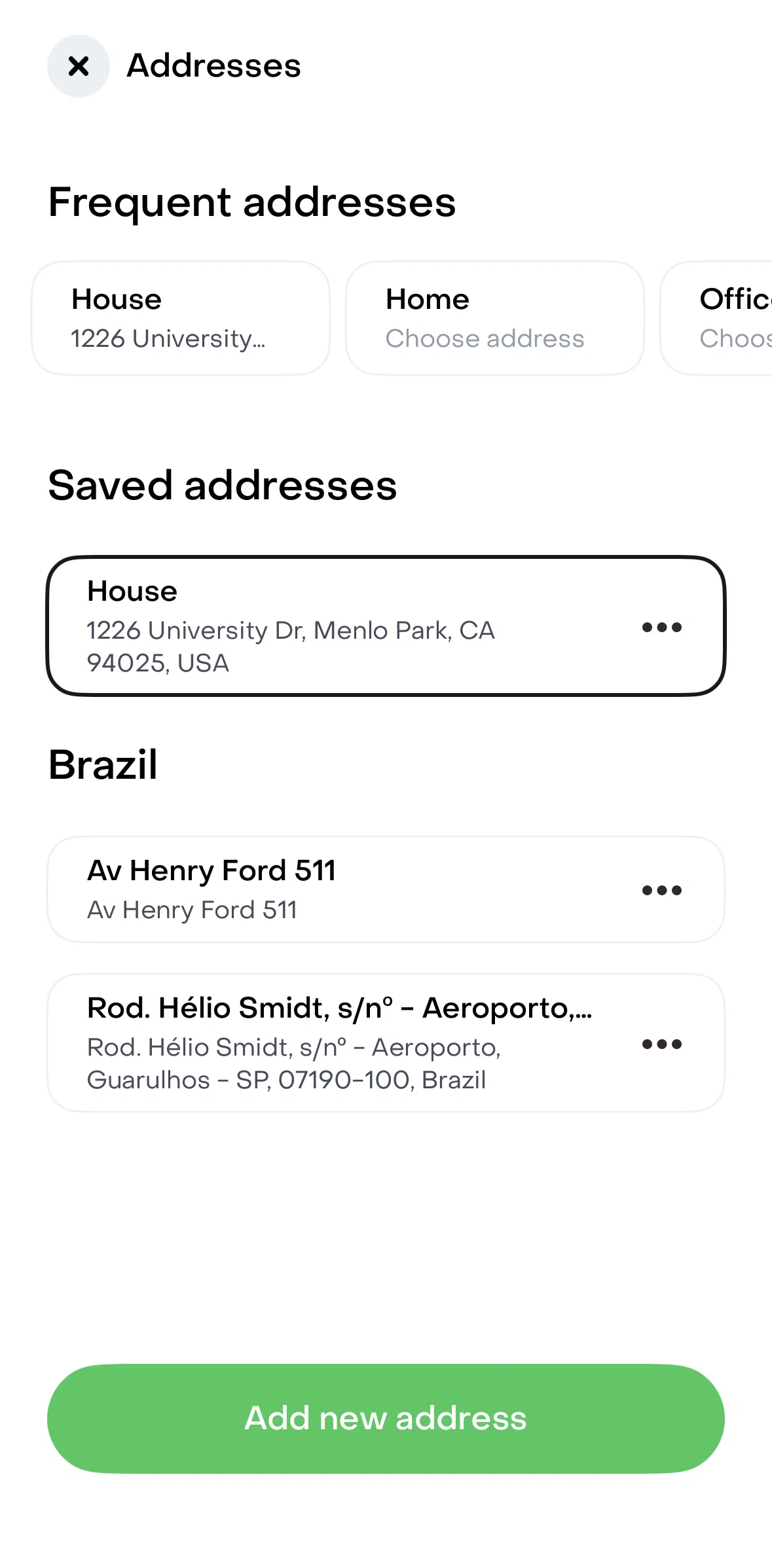 Rappi Screen screen in the Deleting an address flow