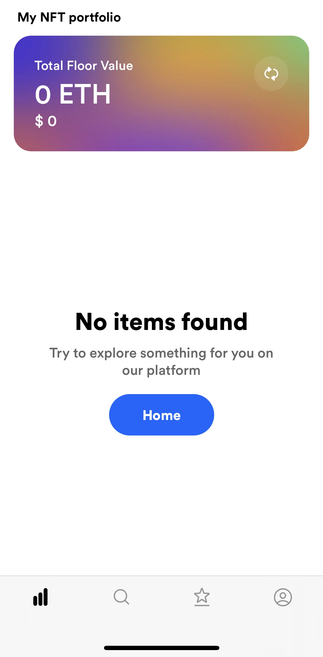 Rarible Screen screen in the My NFT portfolio flow