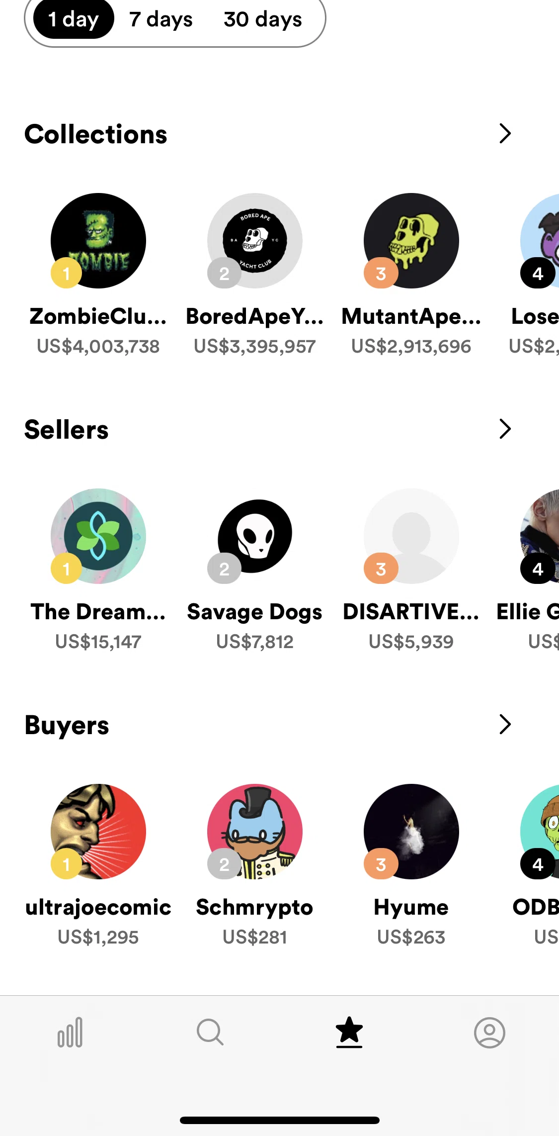 Rarible Screen screen in the User profile flow