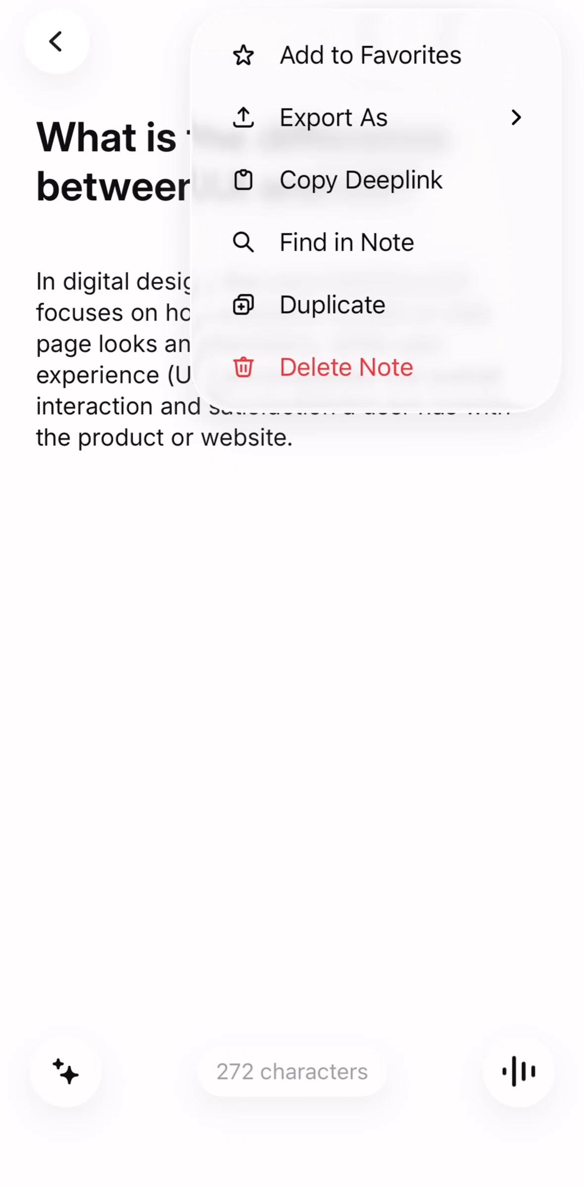 Raycast Screen screen in the Finding a word in note flow