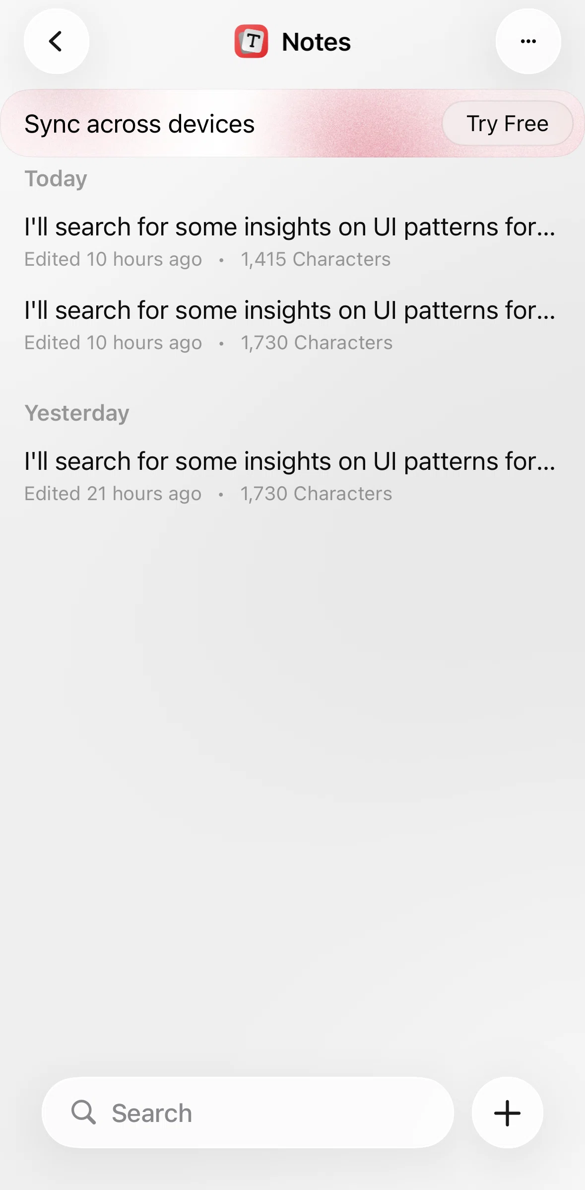 Raycast Screen screen in the Recently deleted notes flow