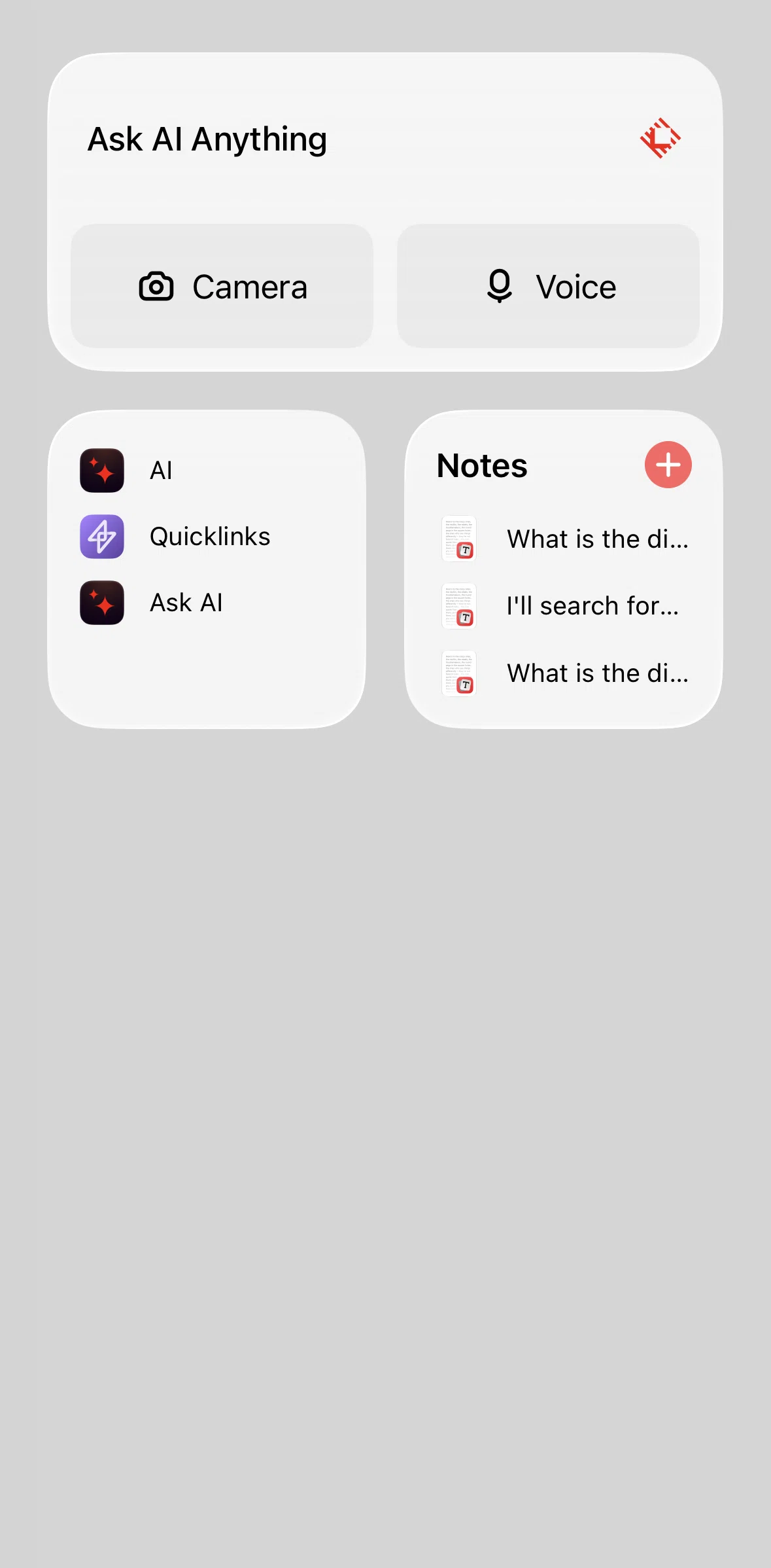 Raycast Screen screen in the Widgets flow