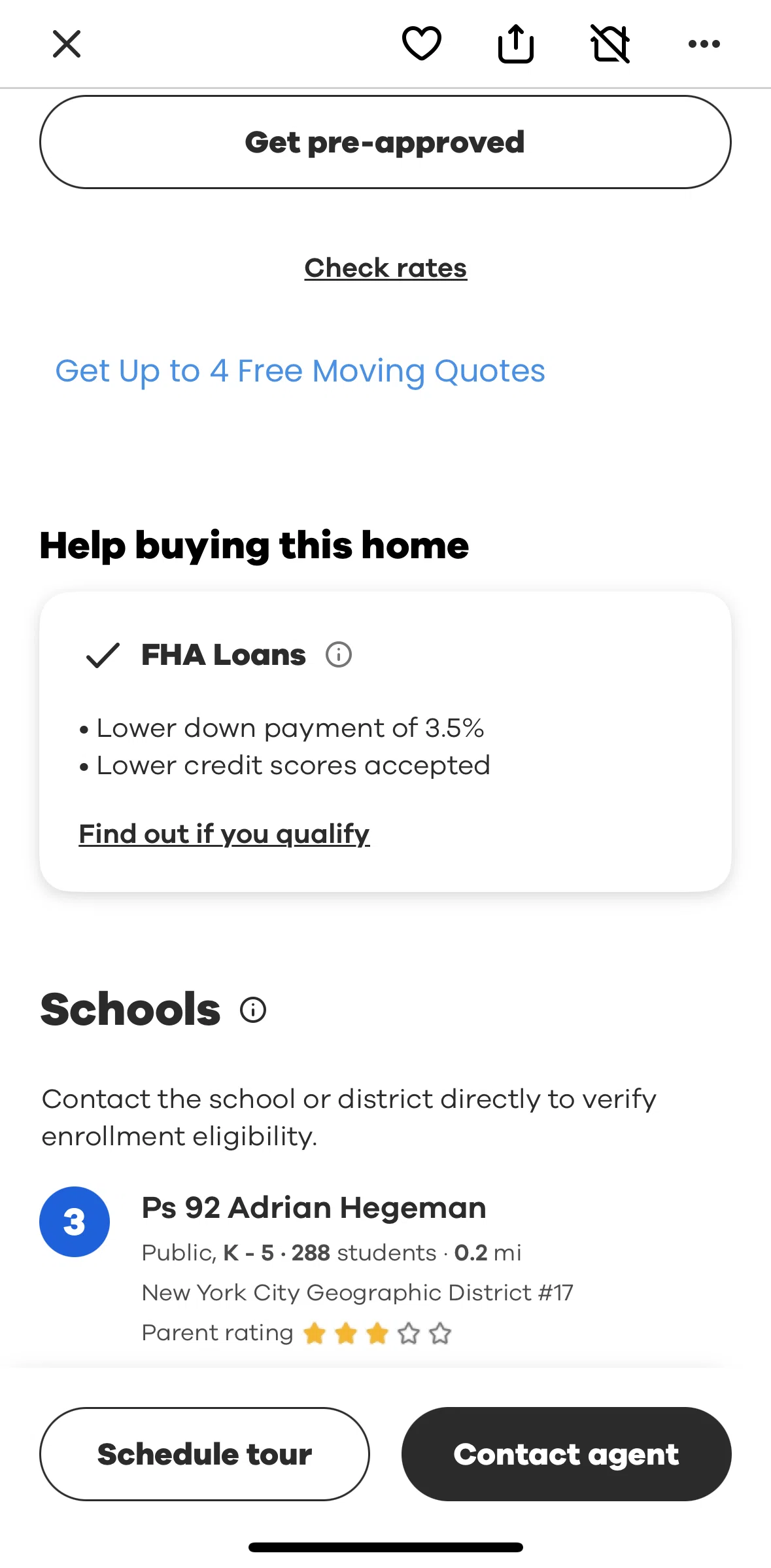 Realtor.com Screen screen in the FHA loans flow