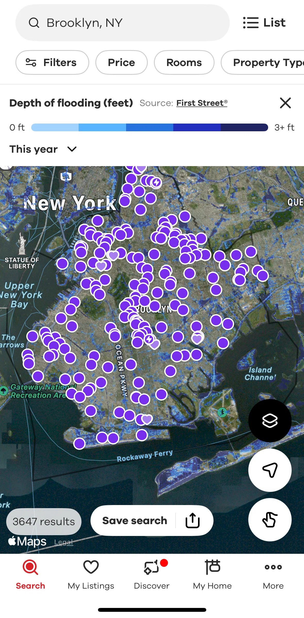 Realtor.com Screen screen in the Filtering environment options flow