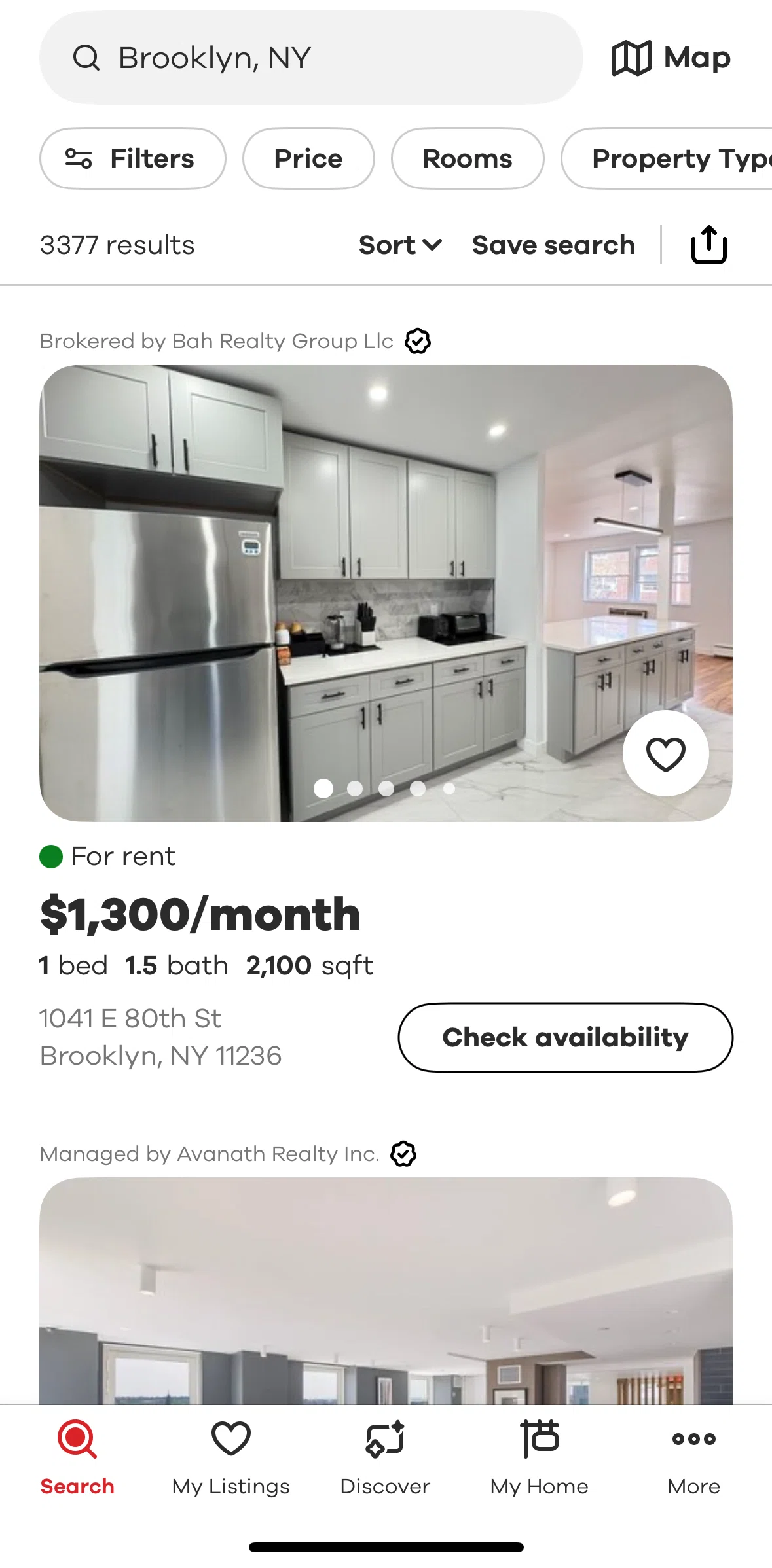 Realtor.com Screen screen in the Sorting homes flow
