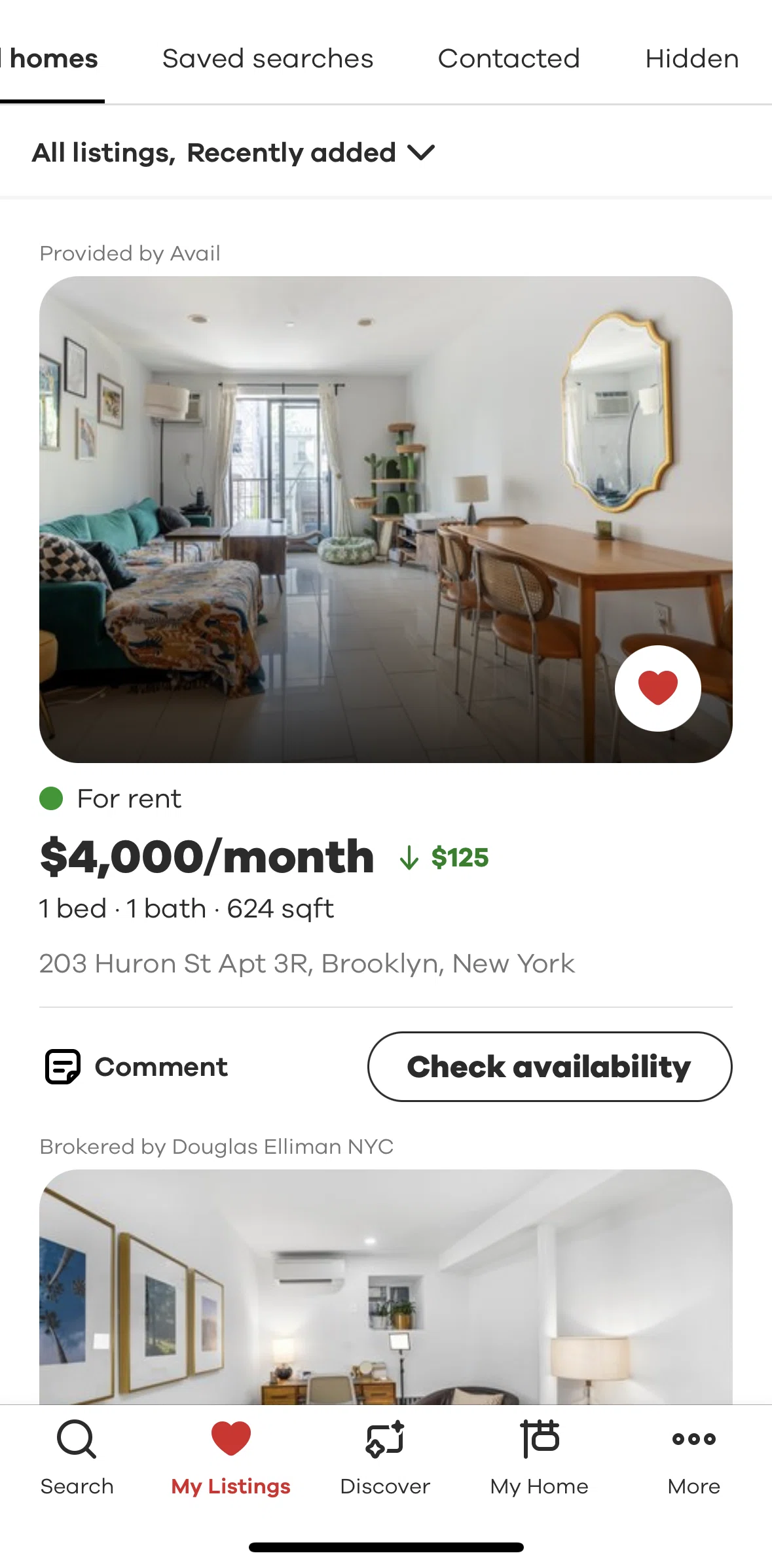 Realtor.com Screen screen in the Sorting listings flow