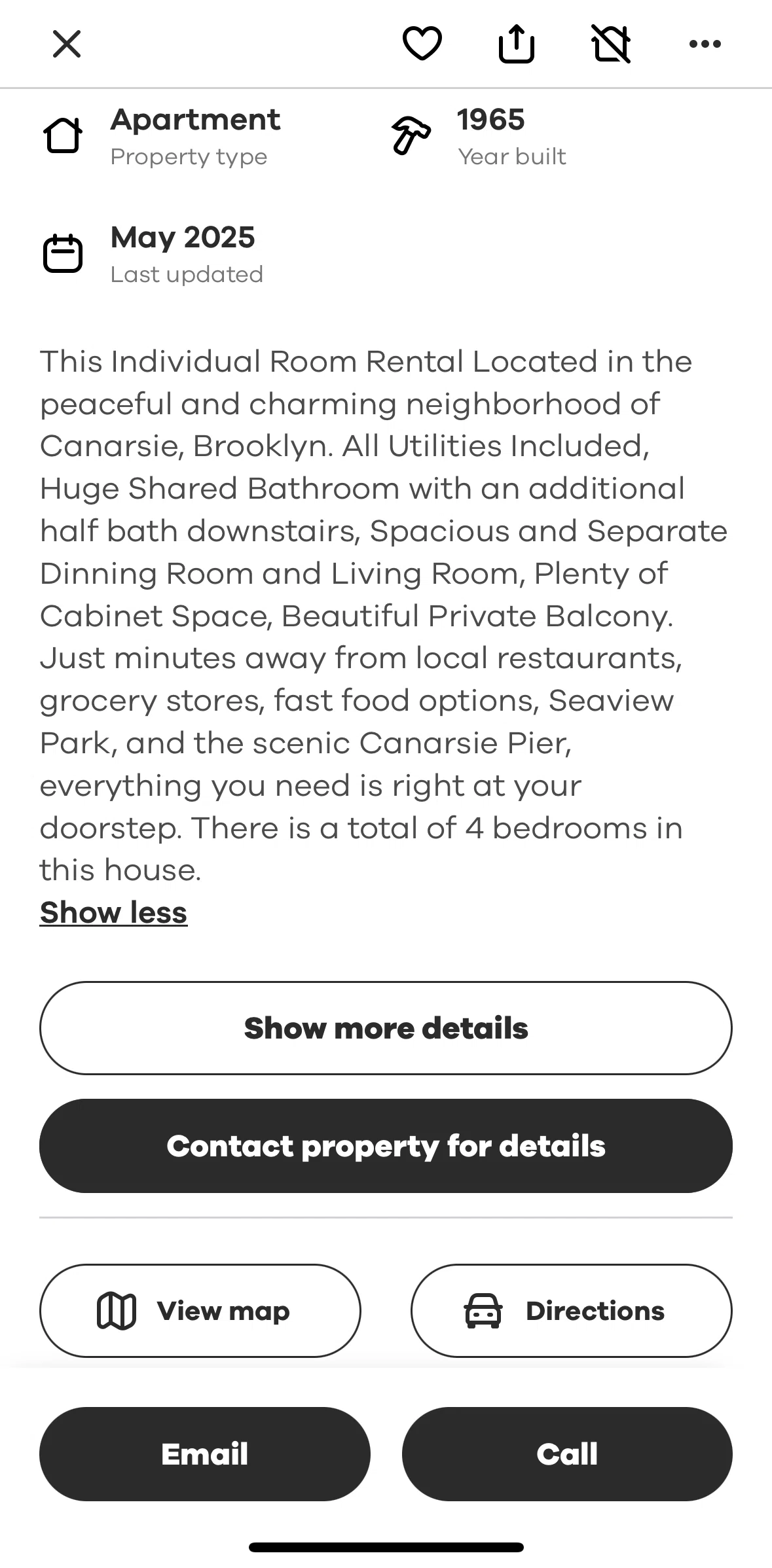 Realtor.com Screen screen in the View map flow