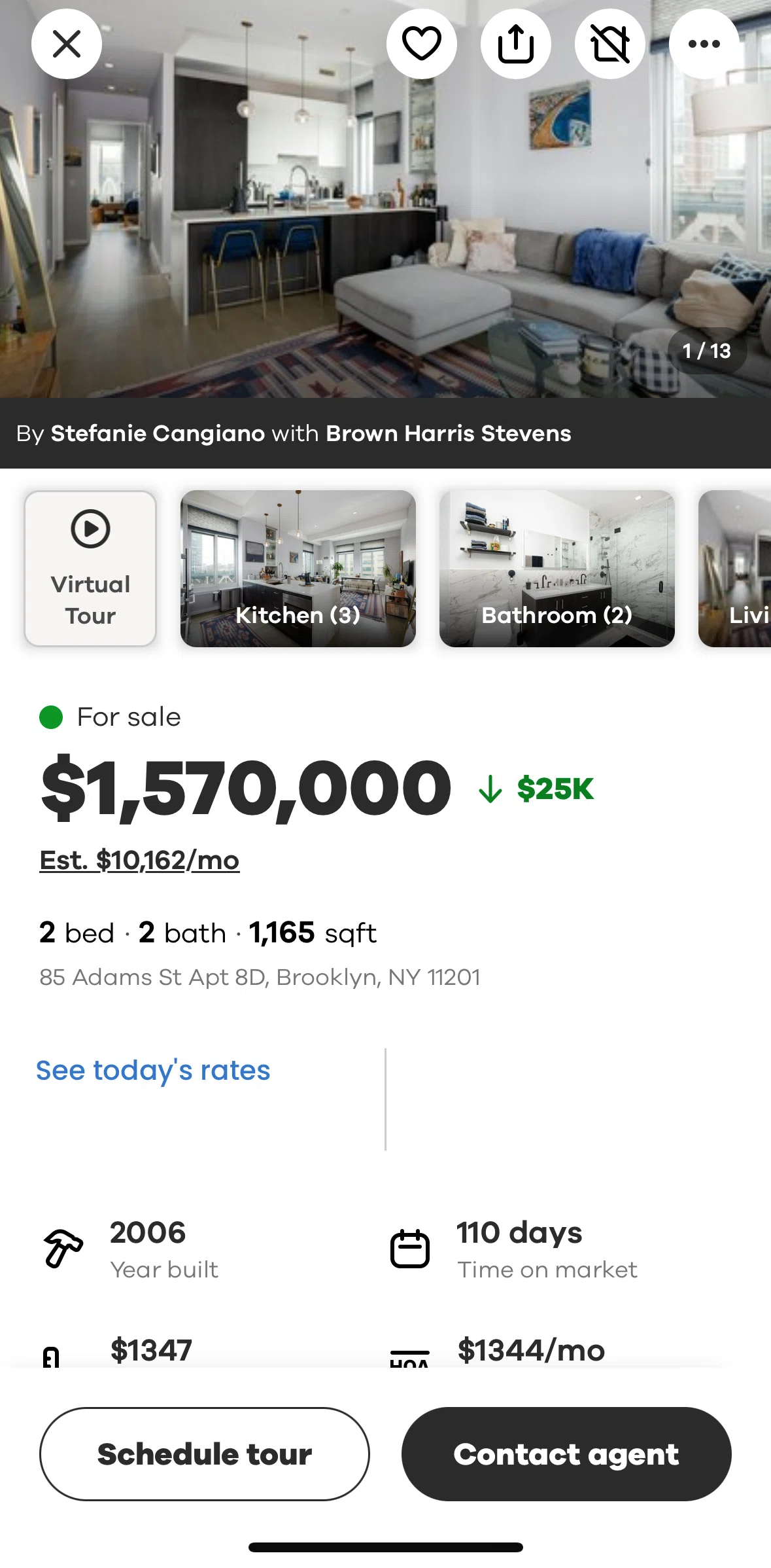 Realtor.com Screen screen in the Virtual tour flow