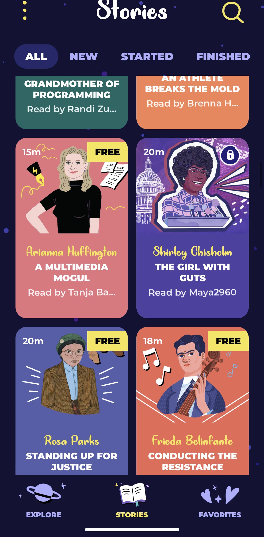 Rebel Girls Screen screen in the Exclusive story flow