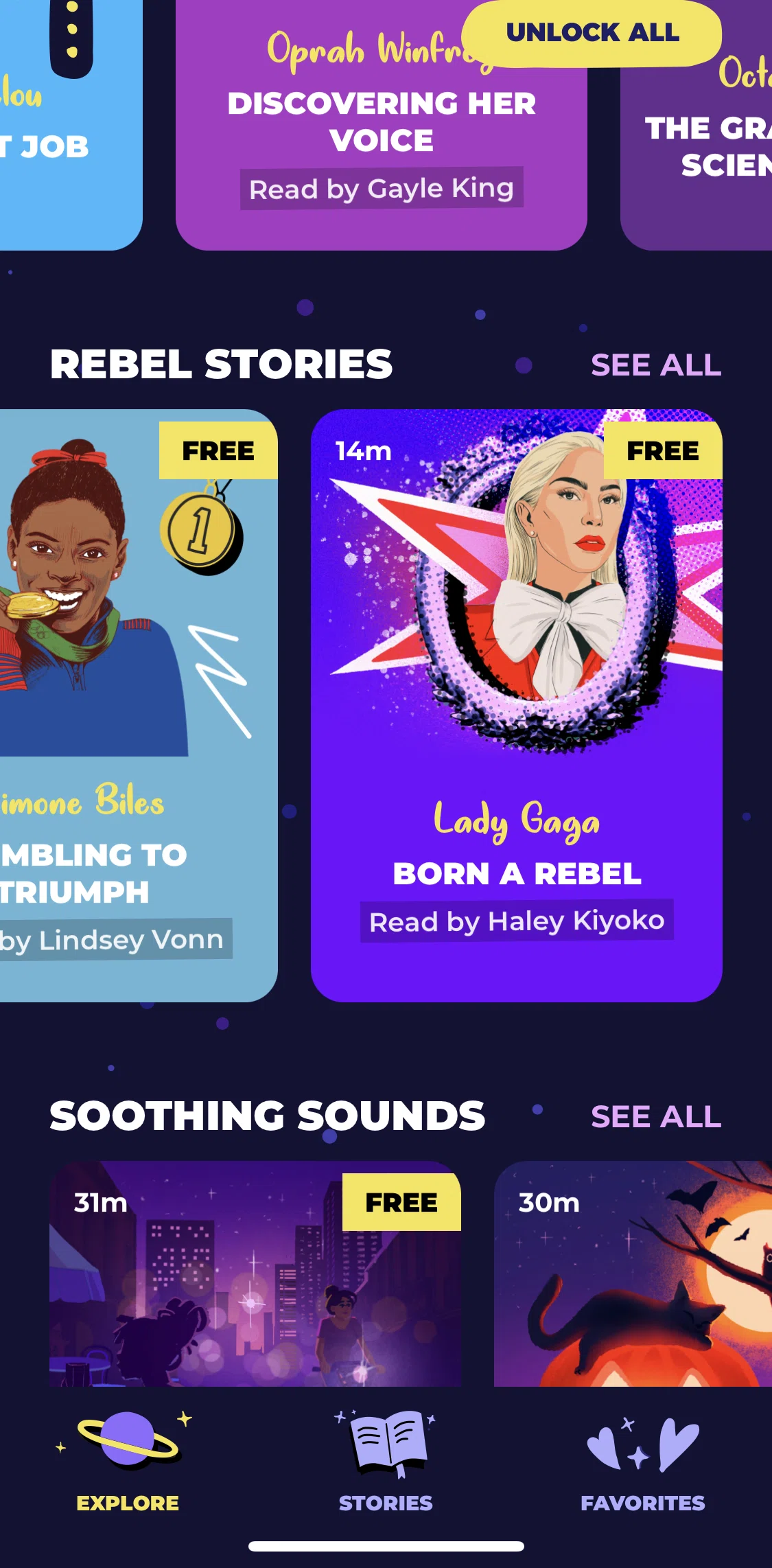 Rebel Girls Screen screen in the See all rebel stories flow