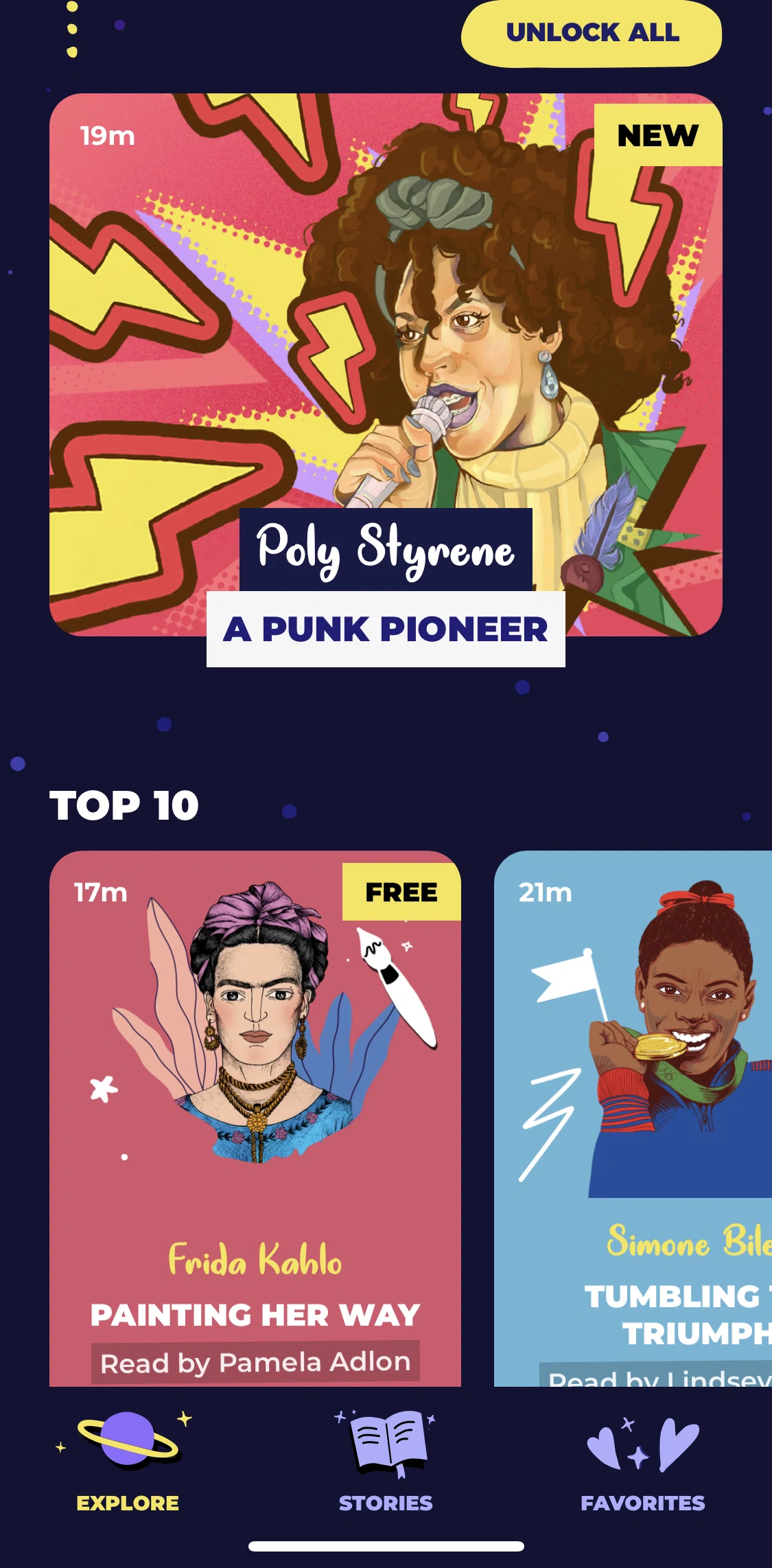 Rebel Girls Screen screen in the Story detail flow