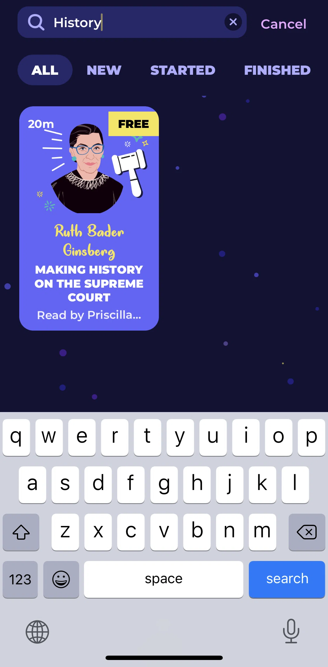 Rebel Girls Screen screen in the Story (with creators) detail flow