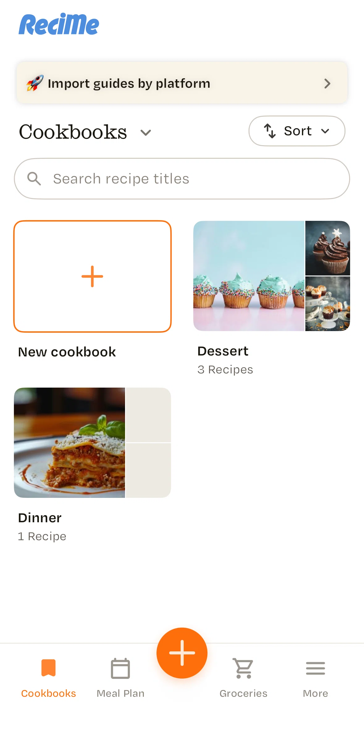Recime Screen screen in the Meal Plan flow