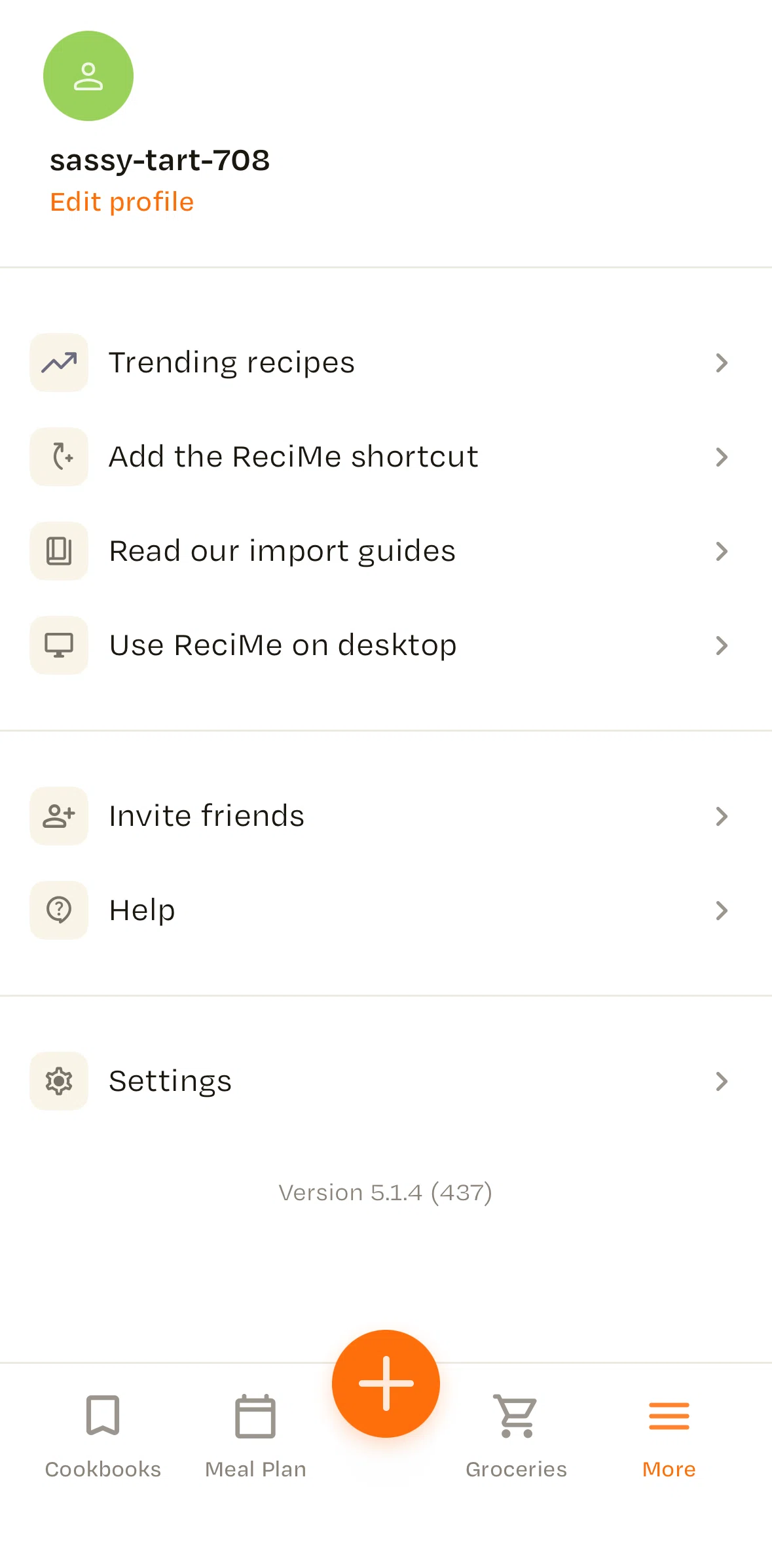 Recime Screen screen in the Settings flow