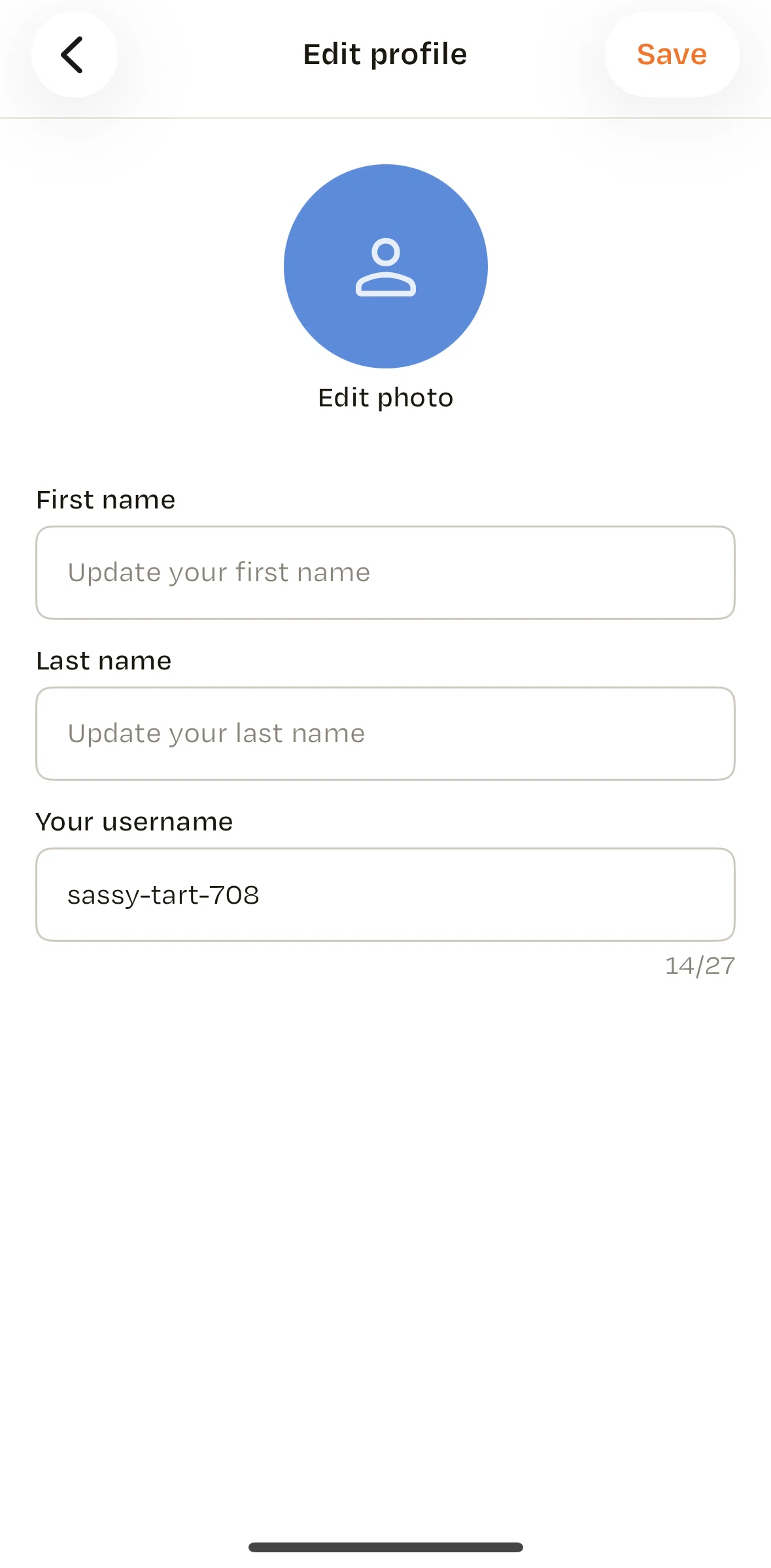 Recime Screen screen in the Uploading a profile photo flow