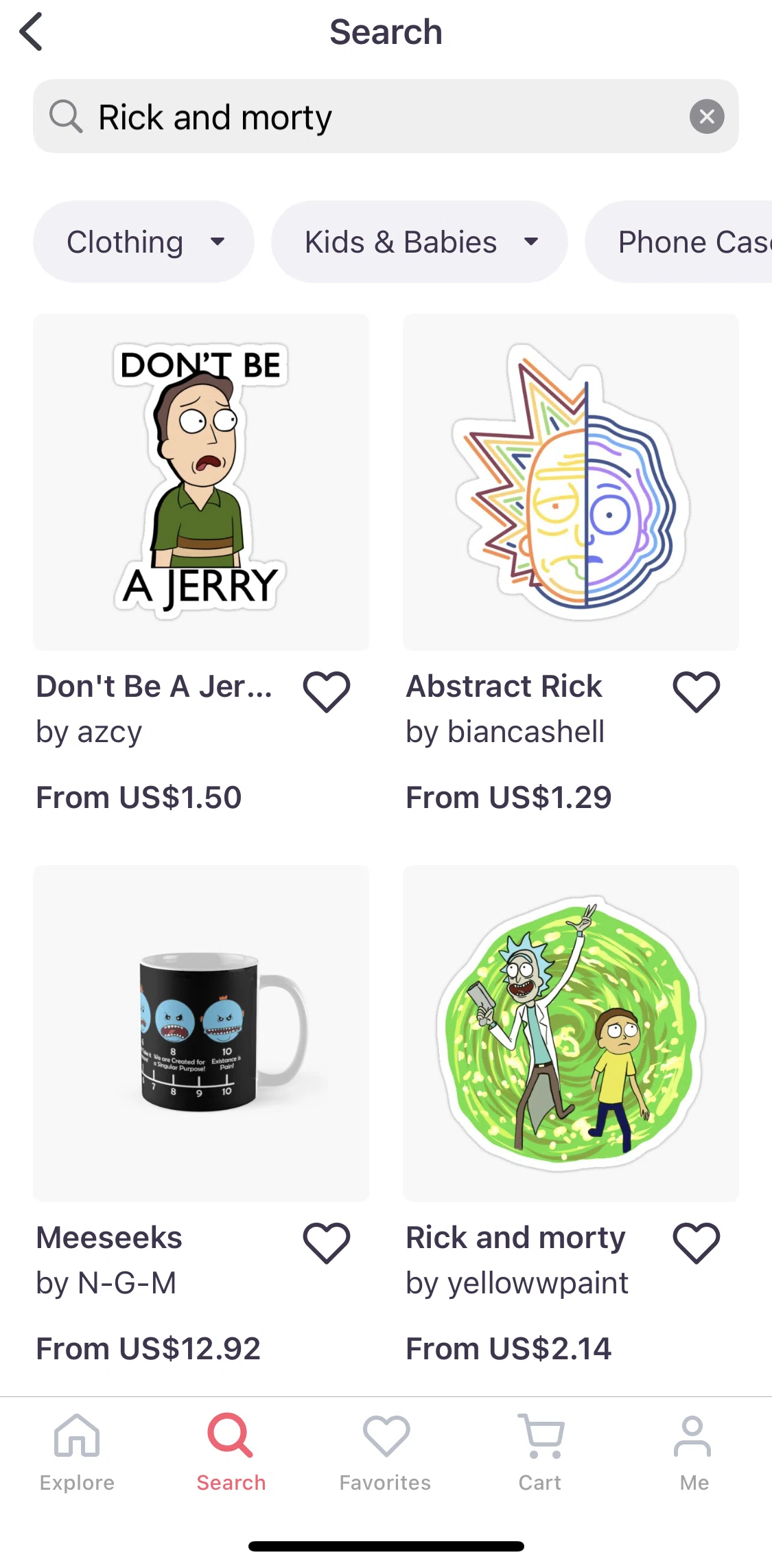 Redbubble Screen screen in the Product details flow
