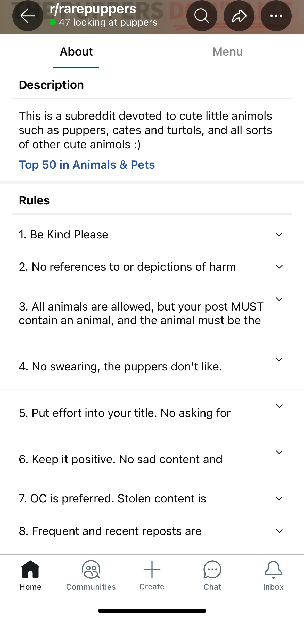 Reddit Screen screen in the Community settings flow