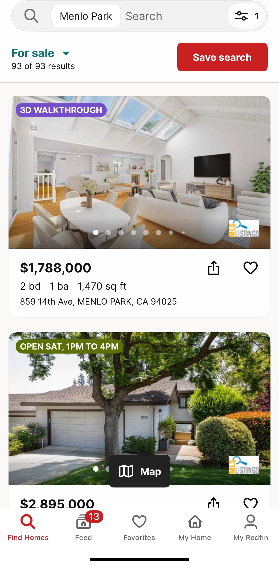 Redfin Screen screen in the Home detail flow