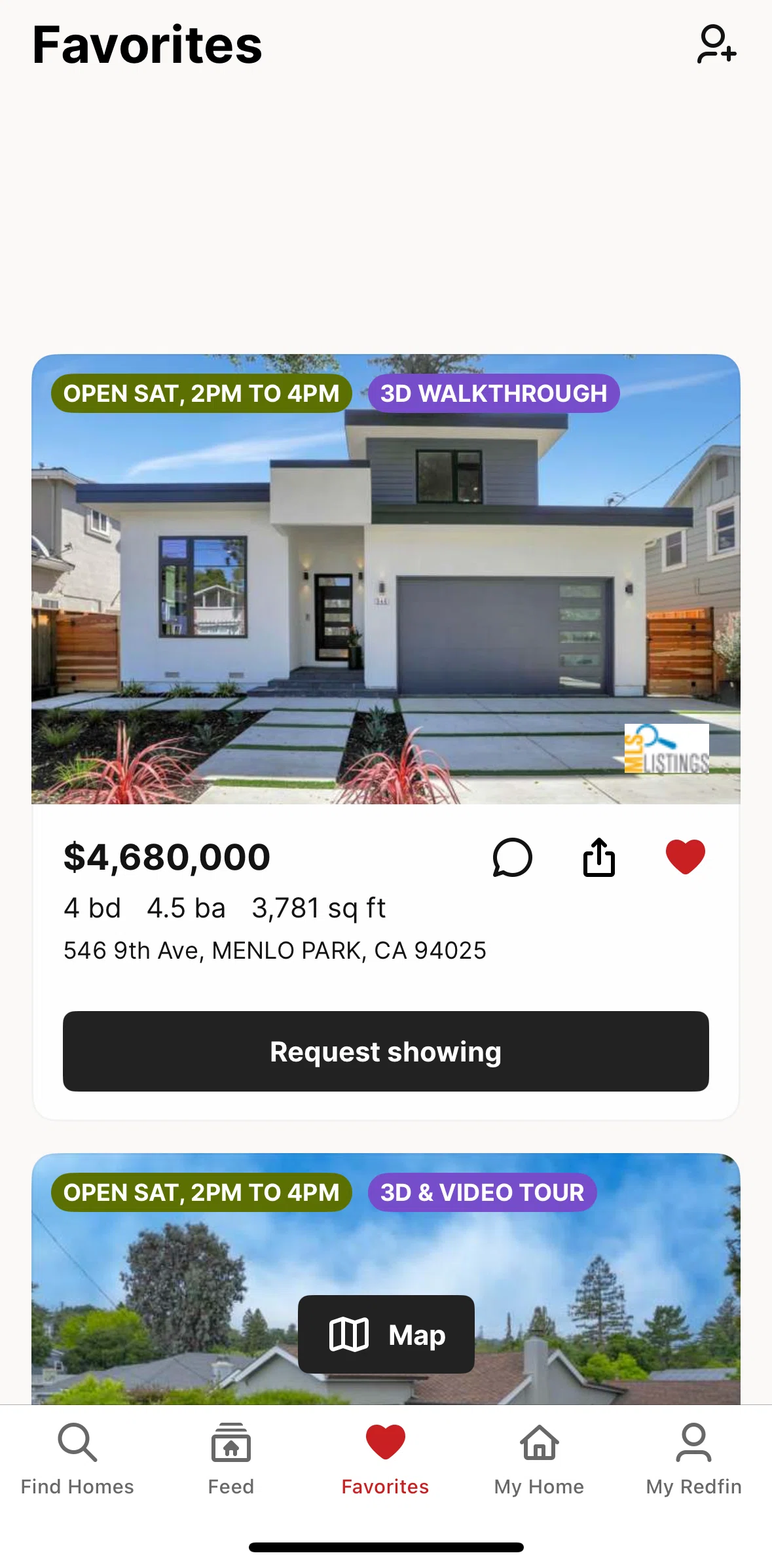 Redfin Screen screen in the Sending an invite flow