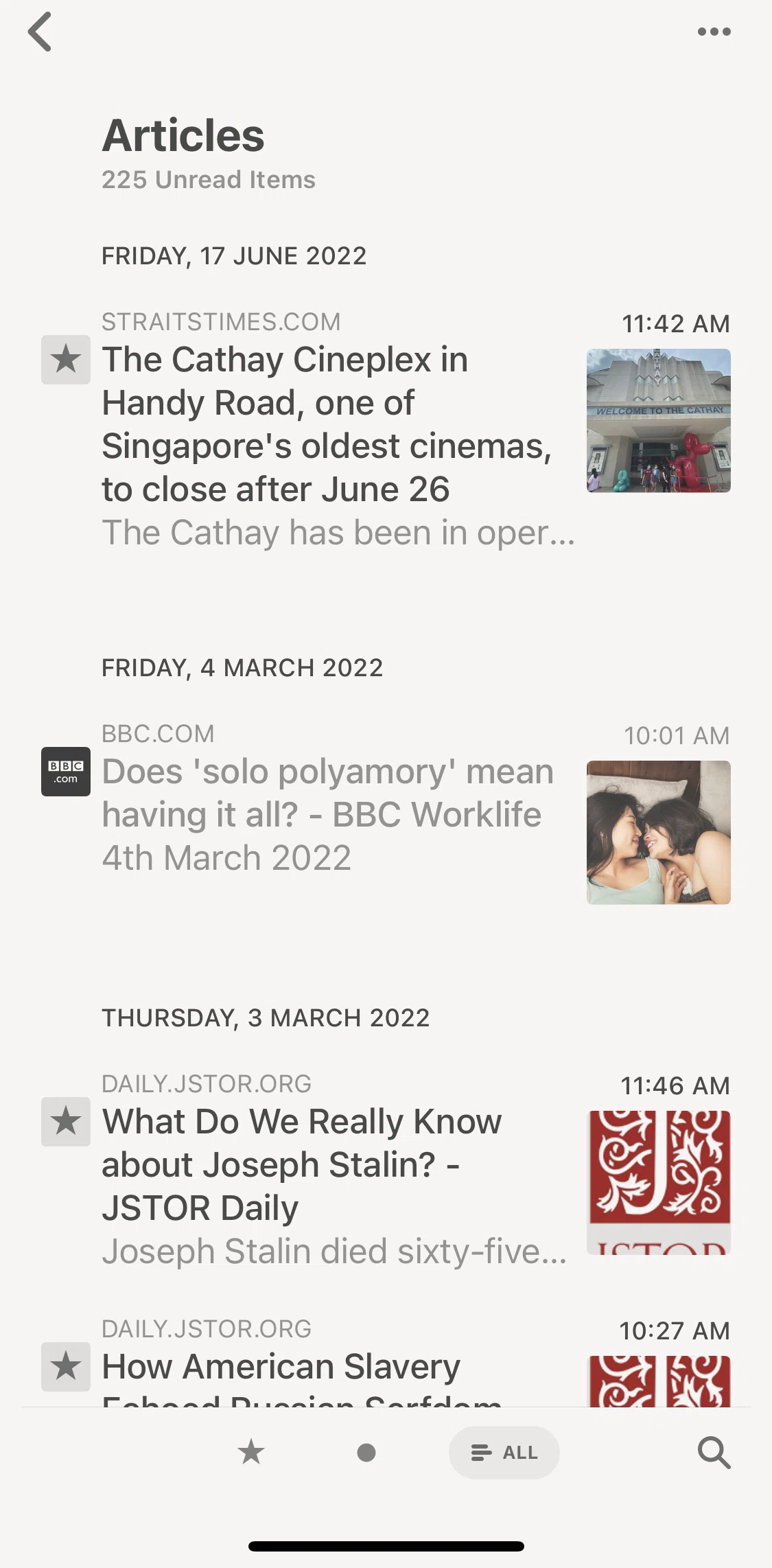 Reeder 5 Screen screen in the Article detail flow