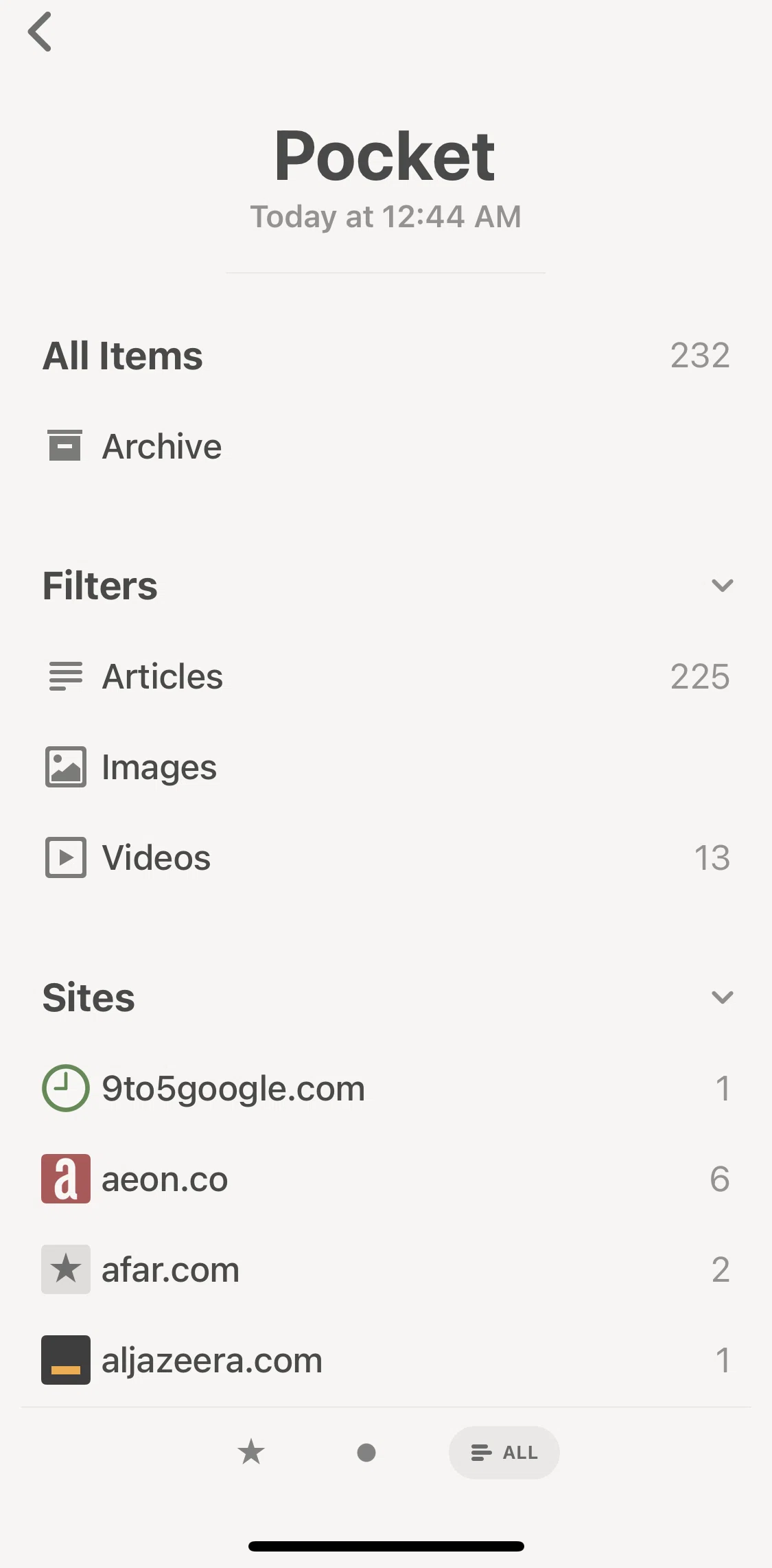 Reeder 5 Screen screen in the Pocket articles flow