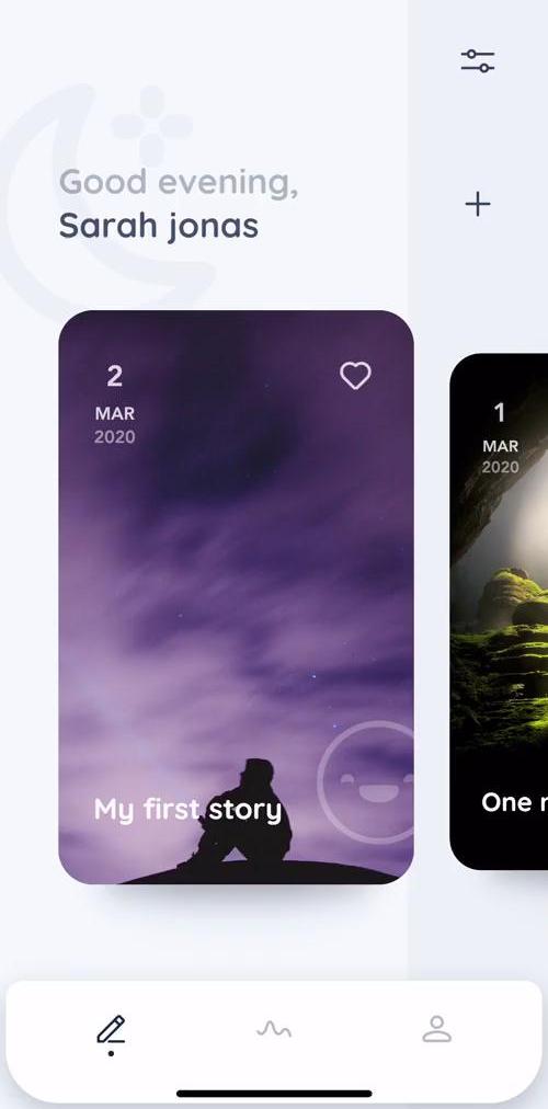 Reflectly Home screen in the Creating A Post flow
