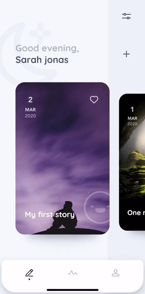 Reflectly Home screen in the General Browsing flow