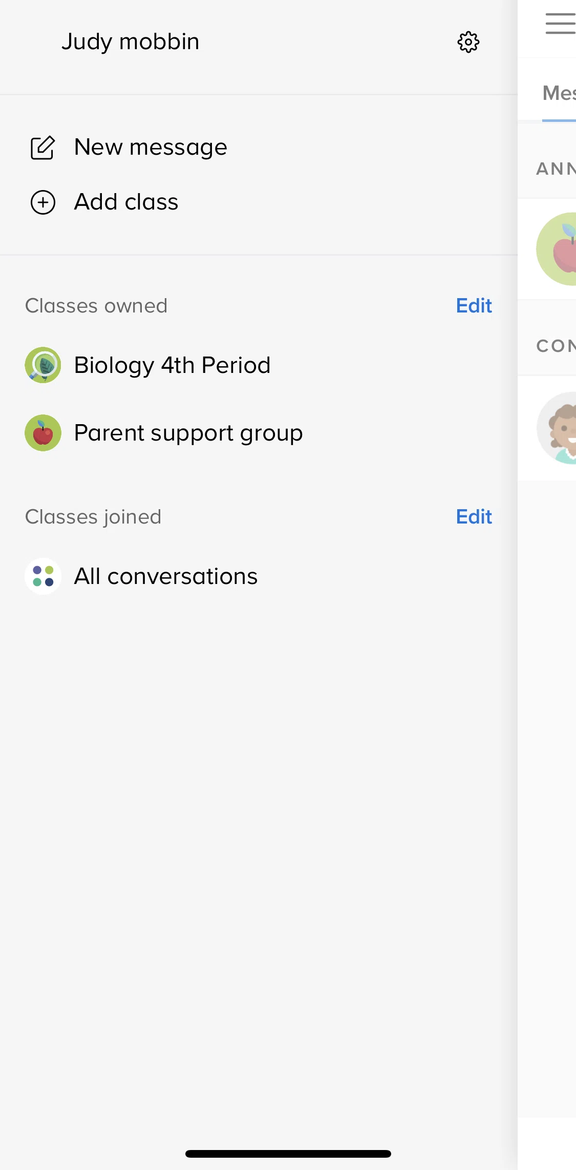 Remind Screen screen in the Archiving a class flow