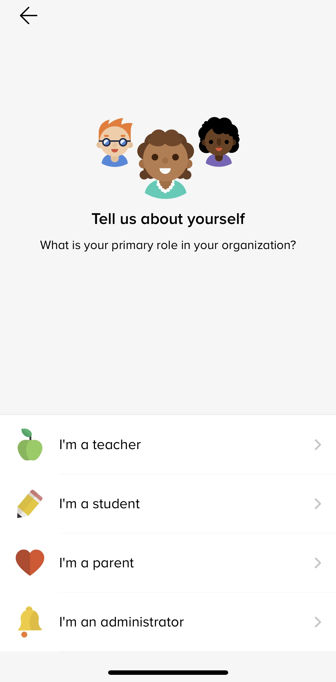 Remind Screen screen in the Creating account as an administrator flow