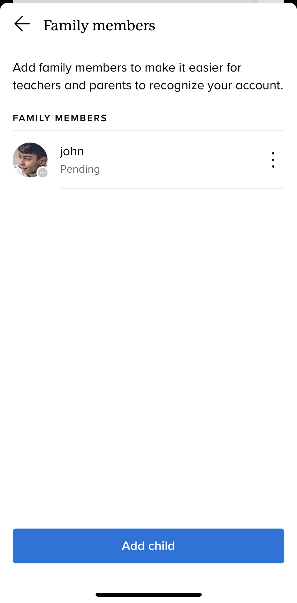 Remind Screen screen in the Removing a family connection flow