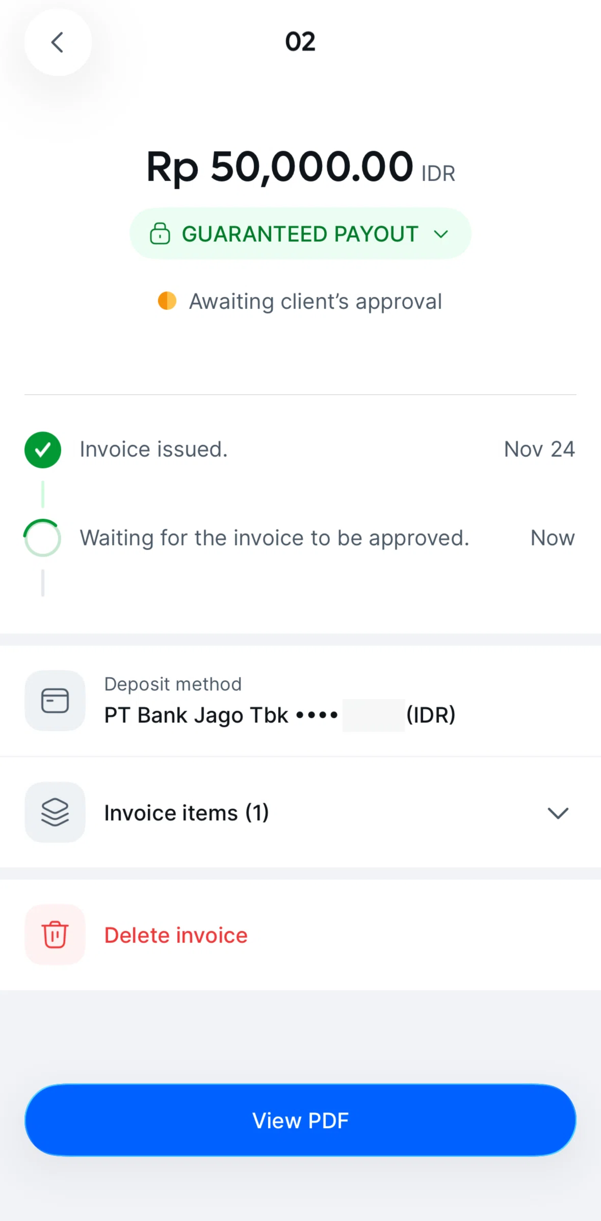 Remote Global HR Screen screen in the Deleting an invoice flow