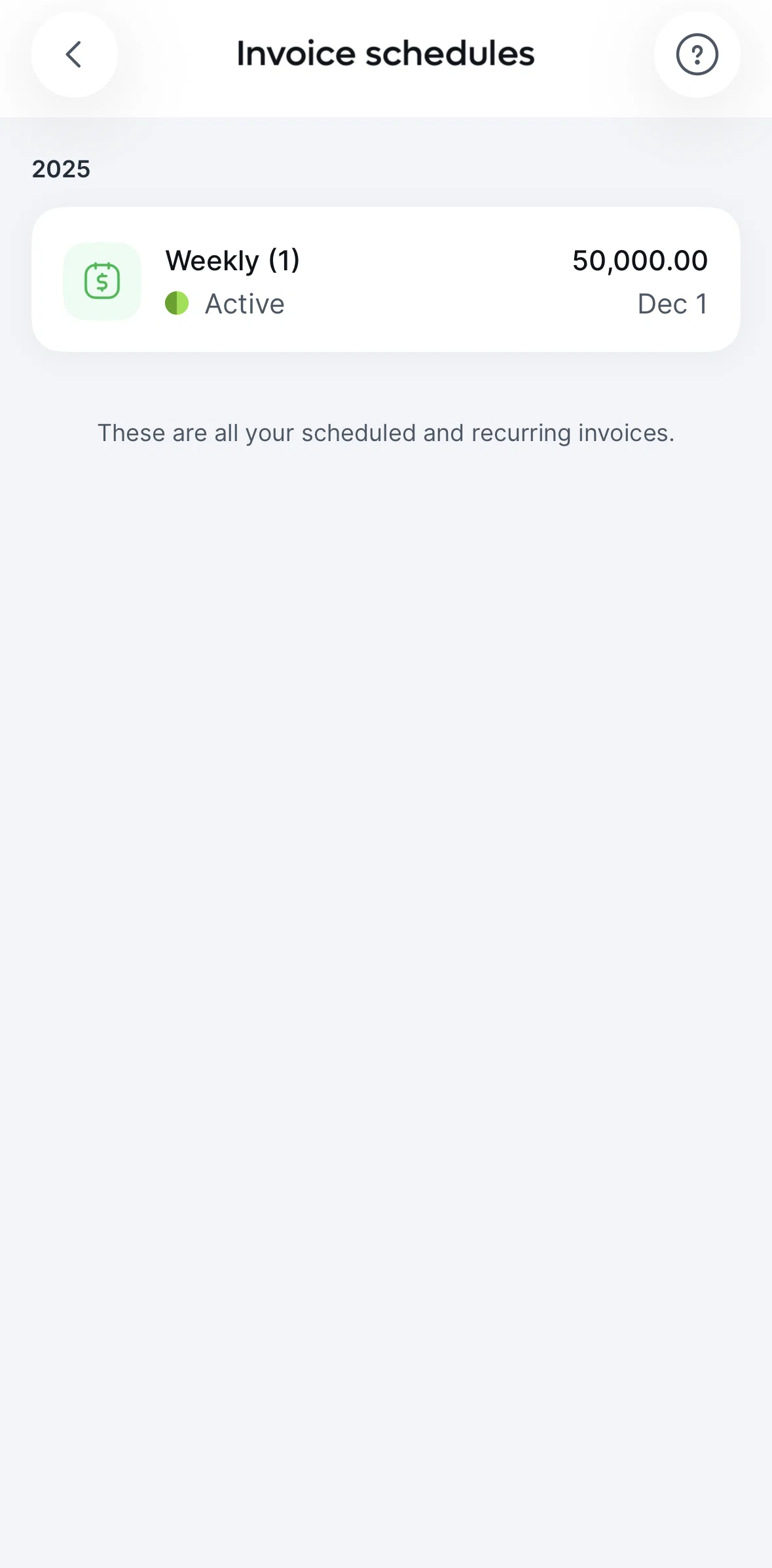 Remote Global HR Screen screen in the Invoice detail (recurring) flow
