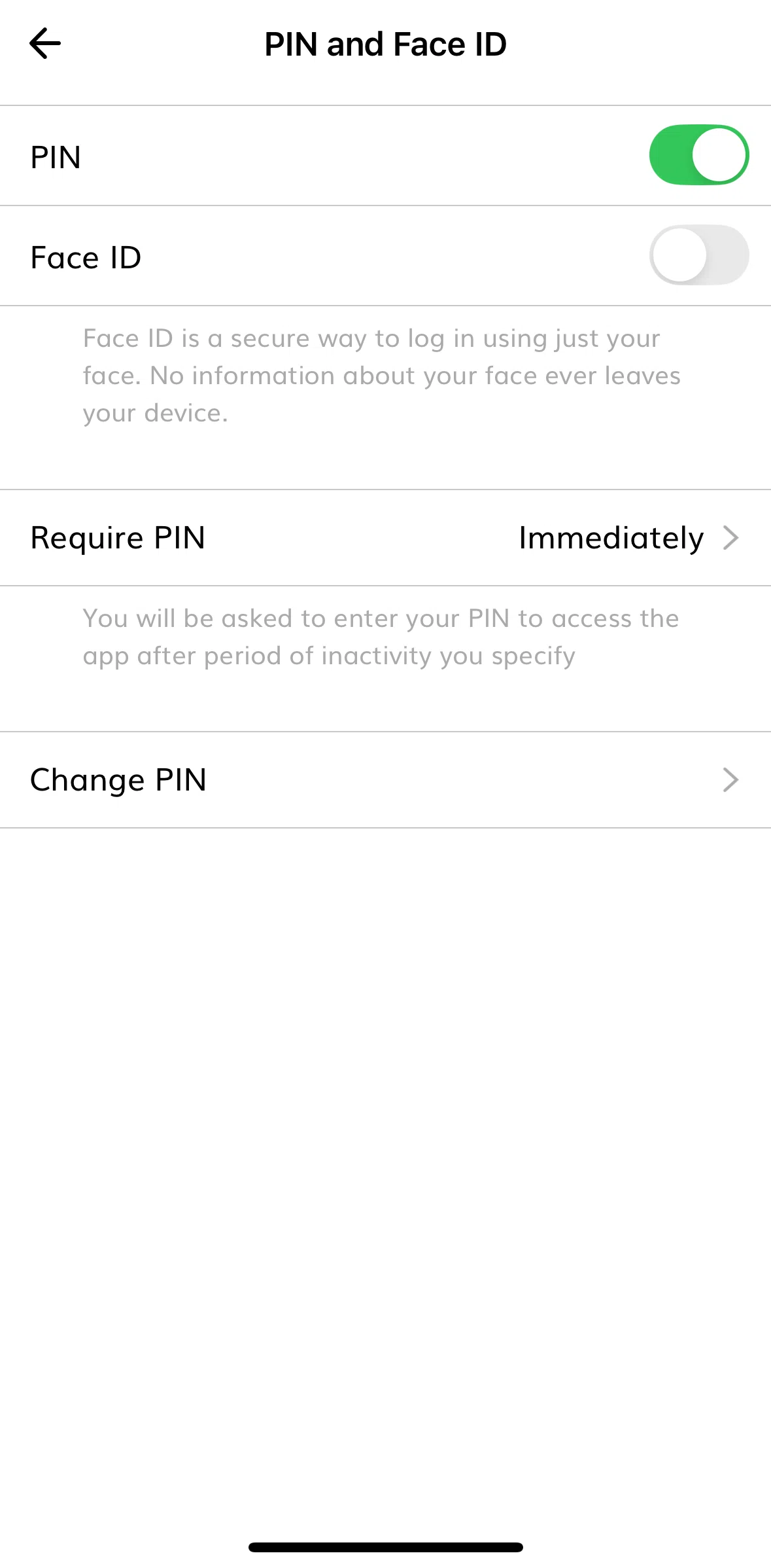 Replika Screen screen in the Editing inactivity period flow