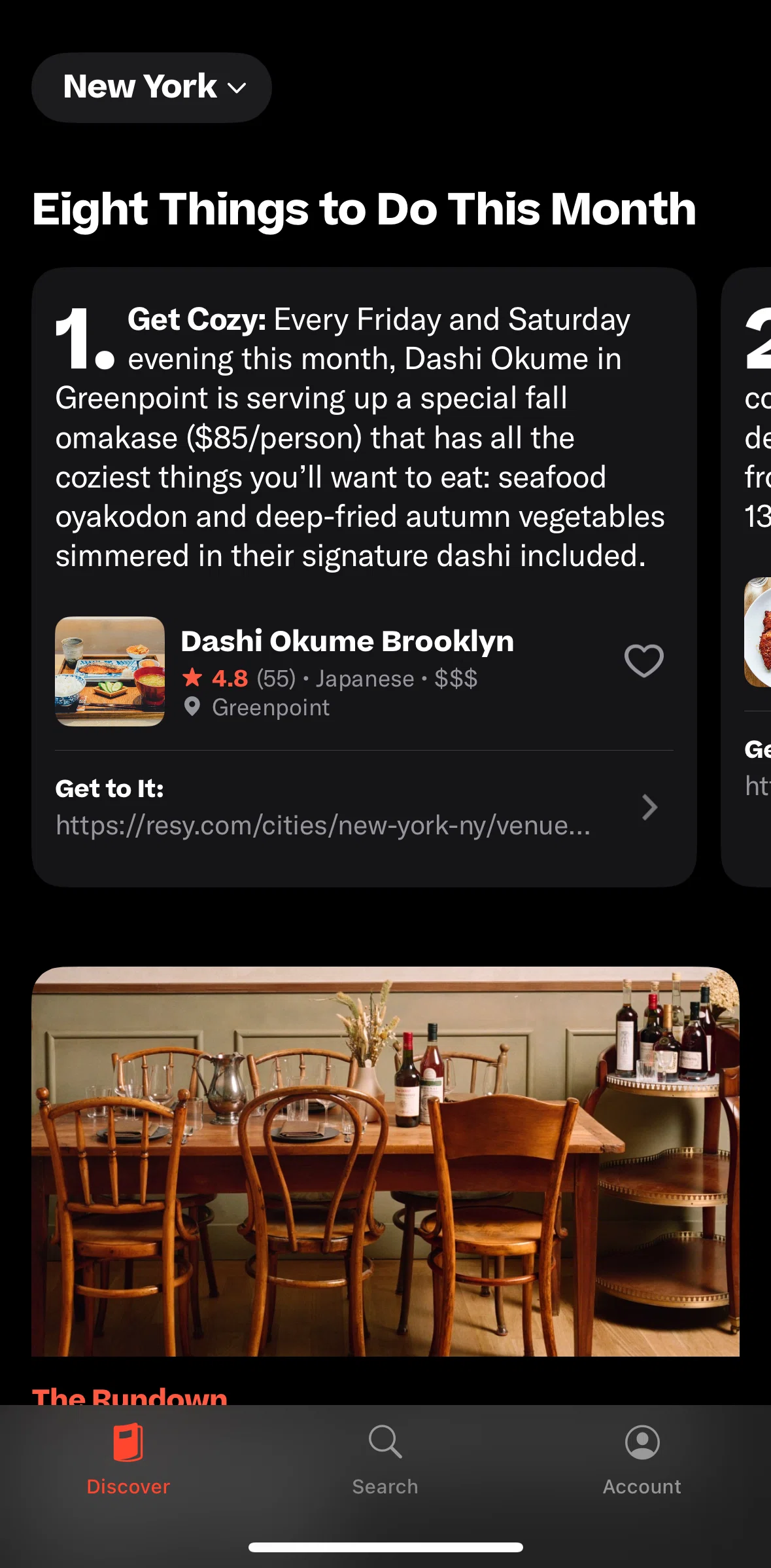 Resy Screen screen in the Changing location flow