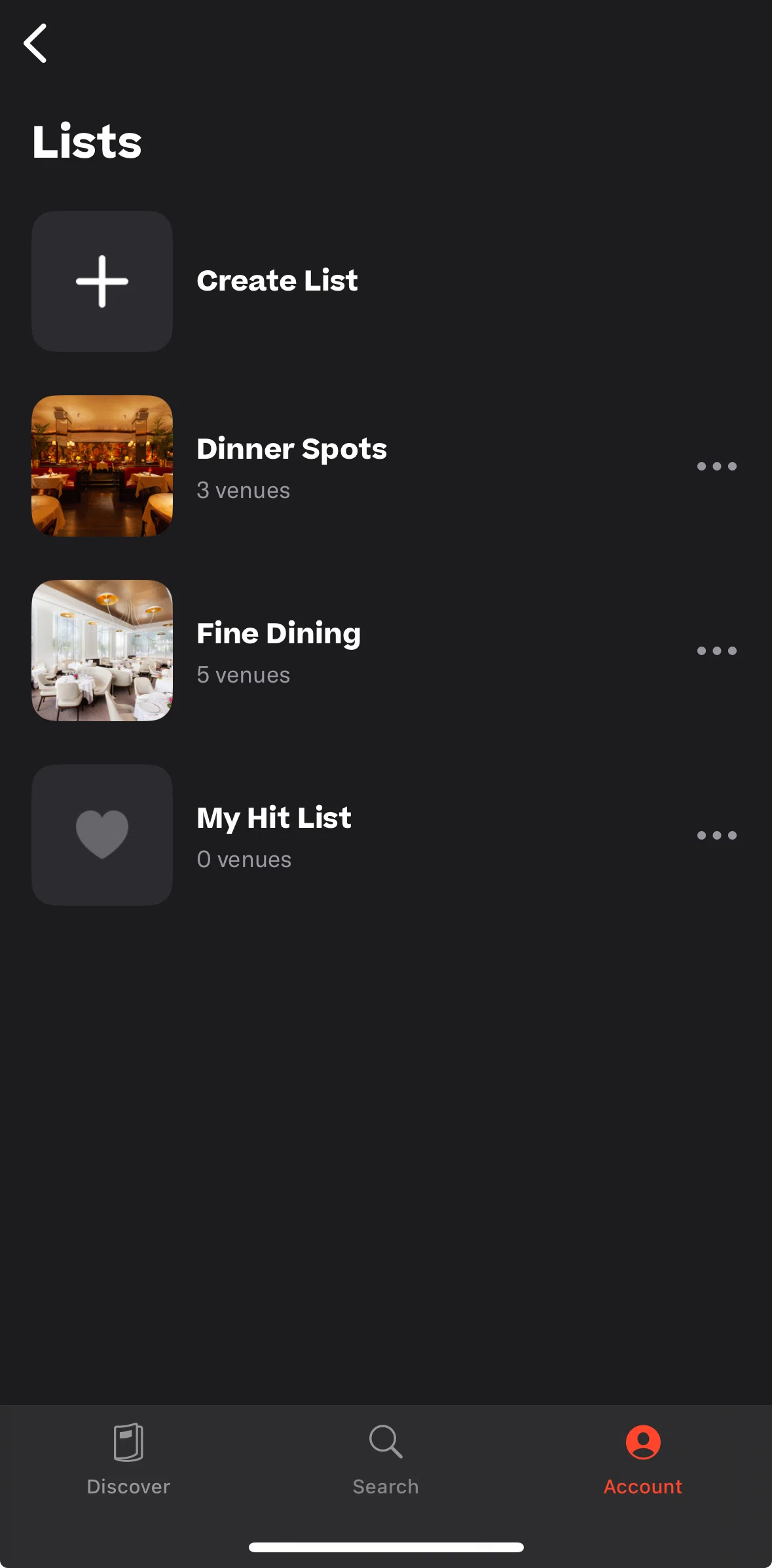 Resy Screen screen in the Deleting a list flow